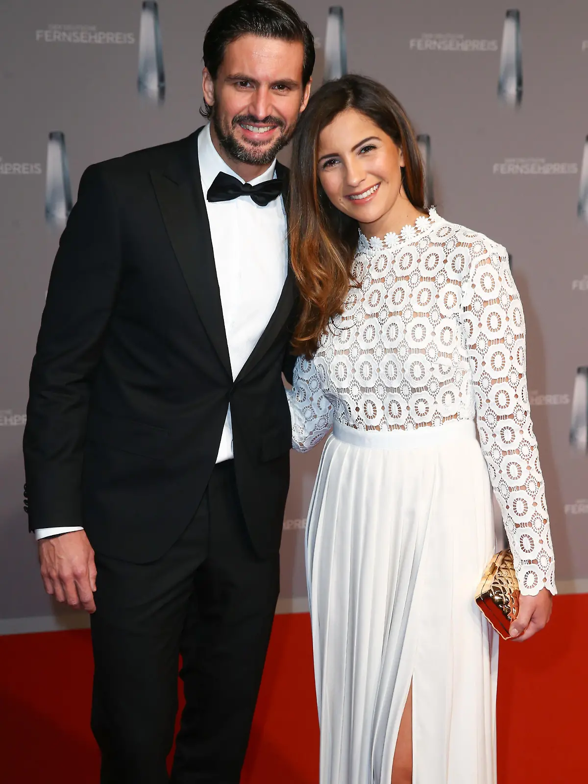 DUESSELDORF, GERMANY - JANUARY 13:  Tom Beck and his girlfriend Chryssanthi Kavazi attend the German Television Award (Der Deutsche Filmpreis 2016) at Rheinterrasse on January 13, 2016 in Duesseldorf, Germany.  (Photo by Mathis Wienand/Getty Images)
