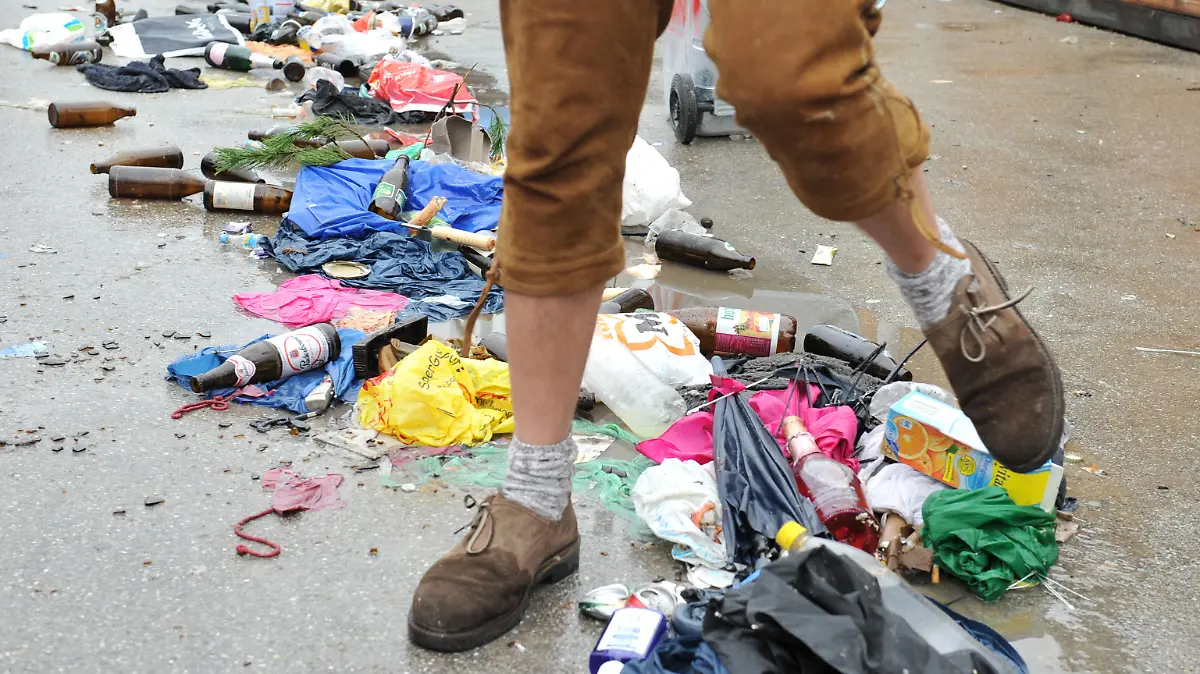 Müll auf dem Oktoberfest