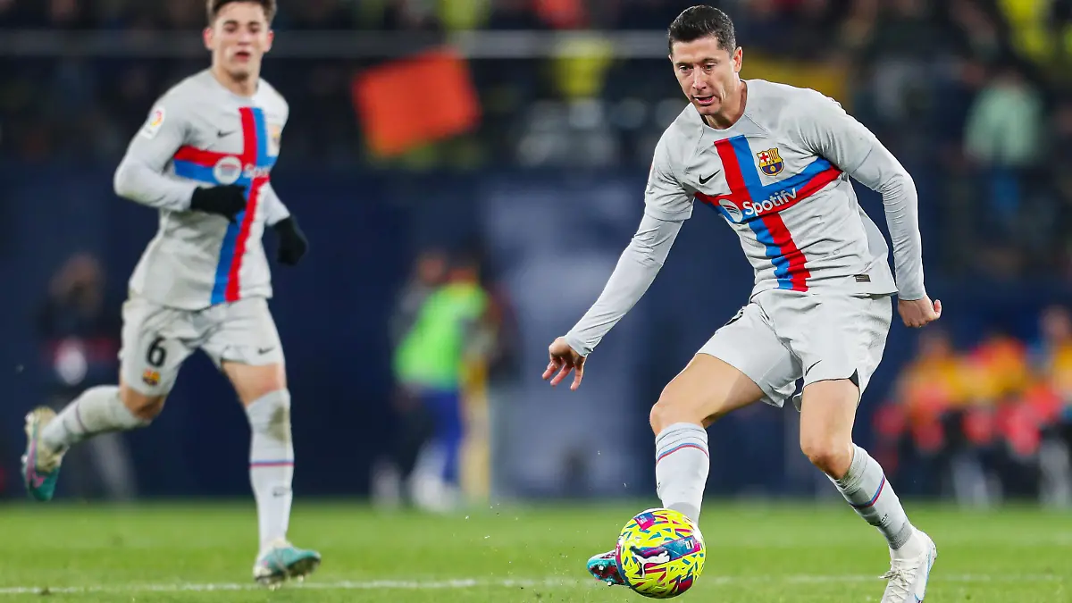 Robert Lewandowski of FC Barcelona during the Spanish championship La Liga football match between Villarreal CF and FC Barcelona on February 12, 2023 at La Ceramica Stadium in Castellon, Spain - Photo Ivan Terron / Spain DPPI / DPPI