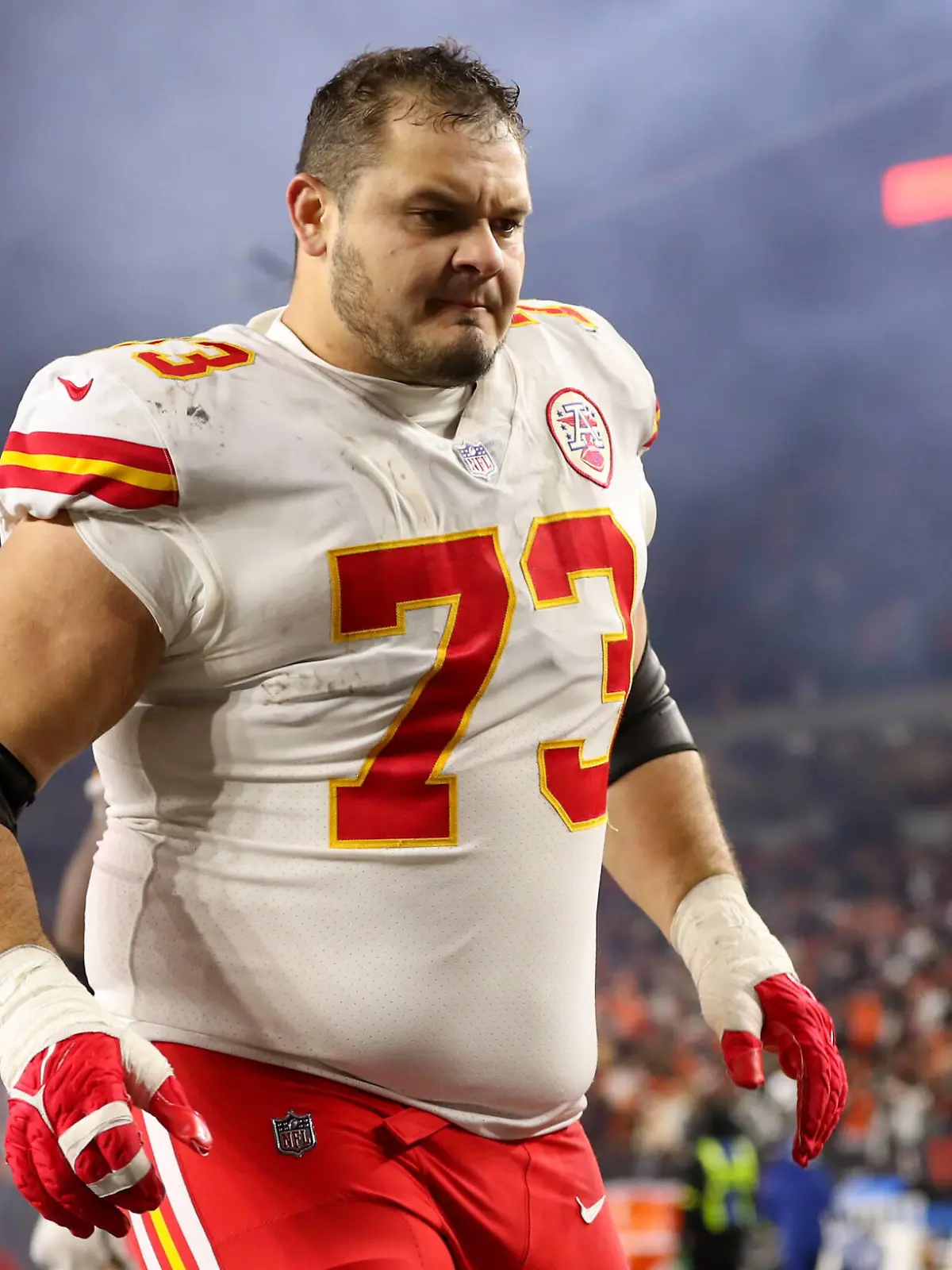 CINCINNATI, OH - DECEMBER 04: Kansas City Chiefs guard Nick Allegretti 73 walks off the field after the game against the Kansas City Chiefs and the Cincinnati Bengals on December 4, 2022, at the Paycor Stadium in Cincinnati, OH. Photo by Ian Johnson/Icon Sportswire NFL, American Football Herren, USA DEC 04 Chiefs at Bengals Icon221204155 