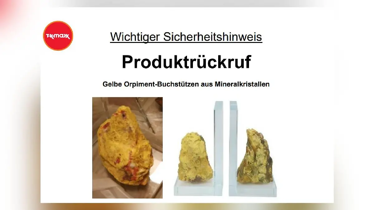 Produktrückruf von TK Maxx