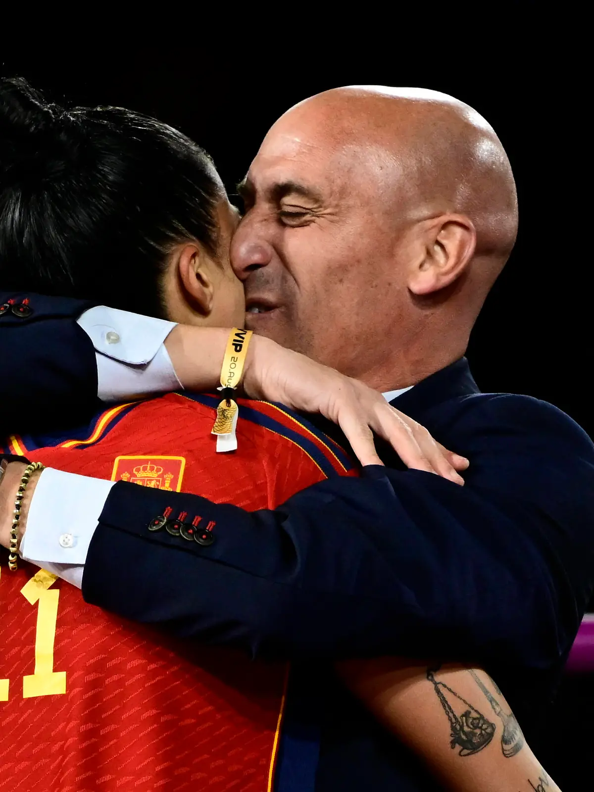Sydney, Australia, August 20th 2023: Spanish Football Federation RFEF President Luis Rubiales kisses Jenni Hermoso after Spain win the FIFA Womens World Cup 2023 final football match between Spain and England at Stadium Australia in Sydney, Australia. Richard Callis / SPP PUBLICATIONxNOTxINxBRAxMEX Copyright: xRichardxCallisx/xSPPx spp-en-RiCaSp-rmfc260823-3904