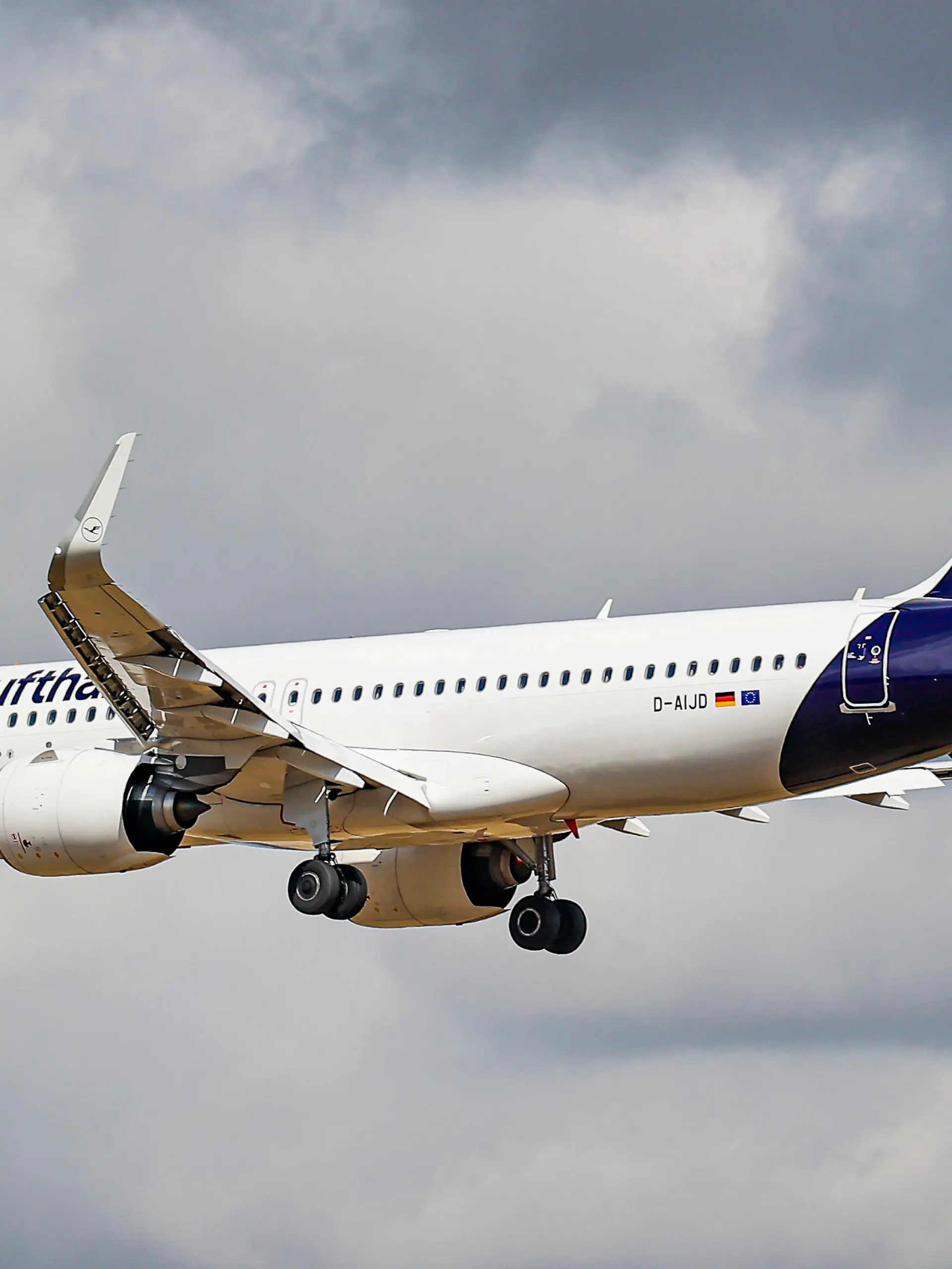 Lufthansa Airbus A320neo Landing At London Heathrow Airport Lufthansa Airbus A320neo aircraft as seen flying over Myrle Avenue and landing at London Heathrow Airport. The modern and advanced A320 narrow body passenger airplane has the tail number / registration D-AIJD, has the name Gera and is powered by 2x PW jet engines. Deutsche Lufthansa DLH is the flag carrier of Germany, second largest airline carrier in Europe and member of Star Alliance aviation group. During the summer of 2022 the European Aviation industry is facing long delays, cancellations and travel chaos mostly because of staff shortages at the airports after the Covid-19 Coronavirus pandemic era, air travel has faced increased demand. Lufthansa is facing multiple strikes, ne PUBLICATIONxNOTxINxFRA Copyright: xNicolasxEconomoux originalFilename: economou-lufthans220824_np9GC.jpg 