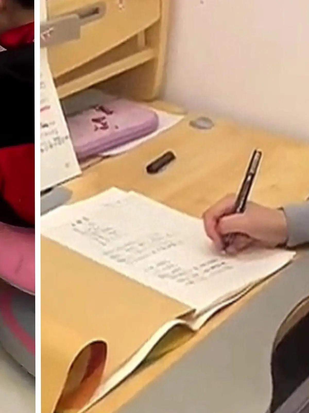 Weil ihre Tochter bei den Hausaufgaben einfach nicht stillsitzen wollte, griff eine Mutter aus China zu einer ganz besonderen Erziehungsmethode.