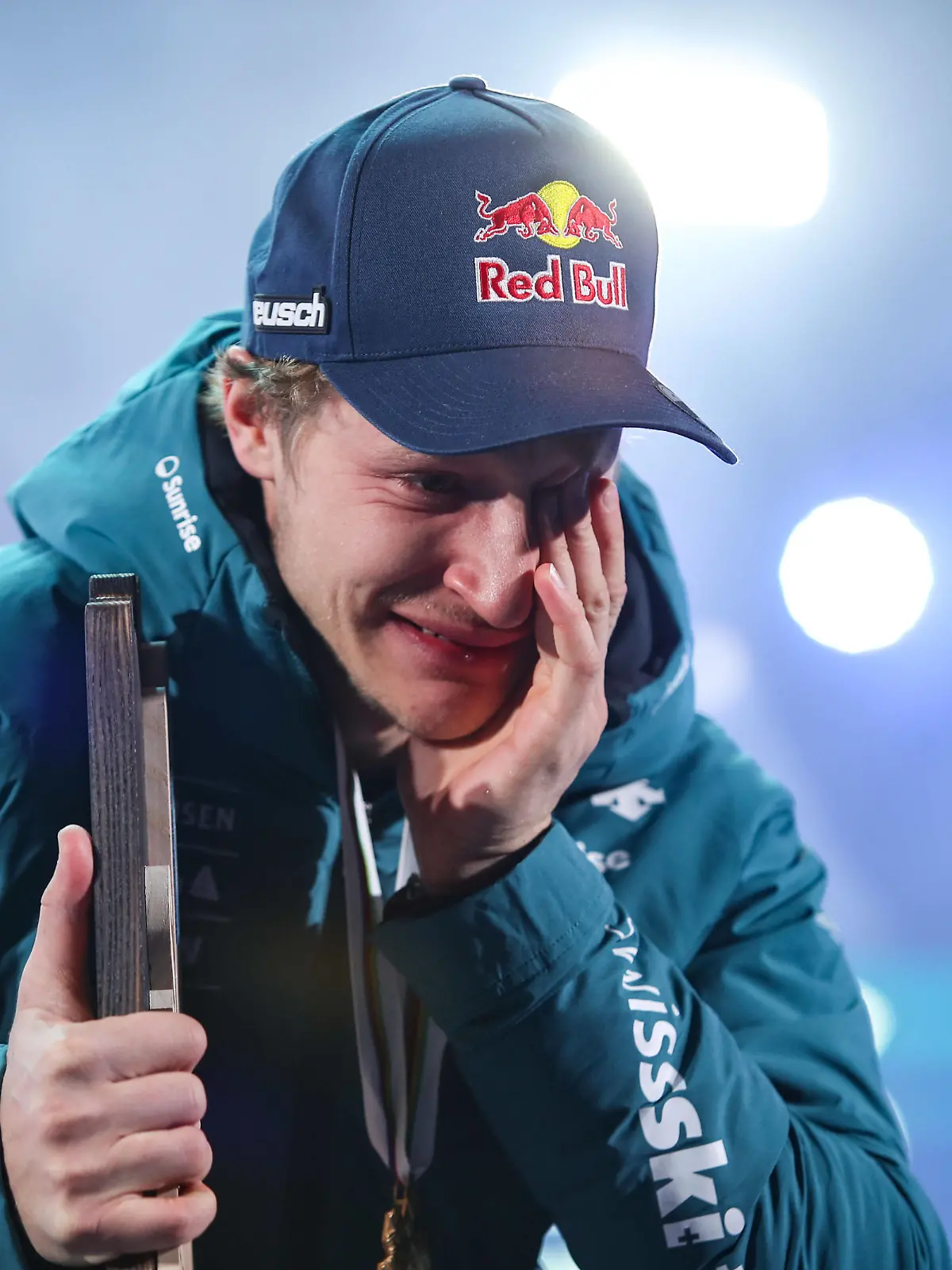 ALPINE SKIING - FIS Ski WC Courchevel Meribel MERIBEL,FRANCE,12.FEB.23 - ALPINE SKIING - FIS Alpine World Ski Championships, downhill, men, award ceremony. Image shows Marco Odermatt SUI . PUBLICATIONxNOTxINxAUTxSUIxSWE GEPAxpictures/xMathiasxMandl