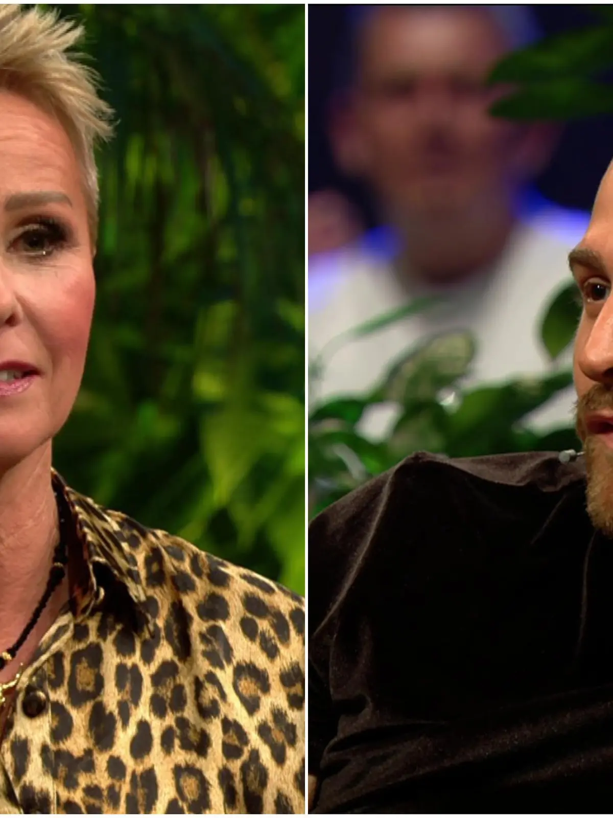 Sonja Zietlow und Gigi Birofio beim Nachspiel des Dschungelcamps 2023.