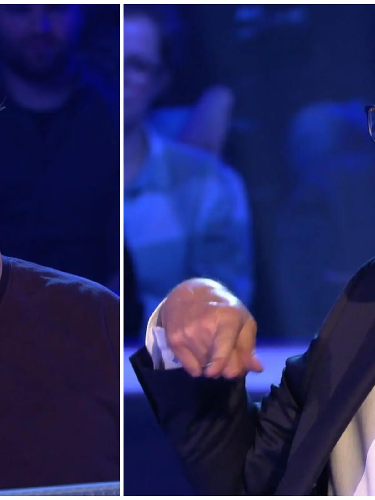 "Wer wird Millionär?"-Kandidat Ernst Jordan im Gespräch mit Moderator Günther Jauch