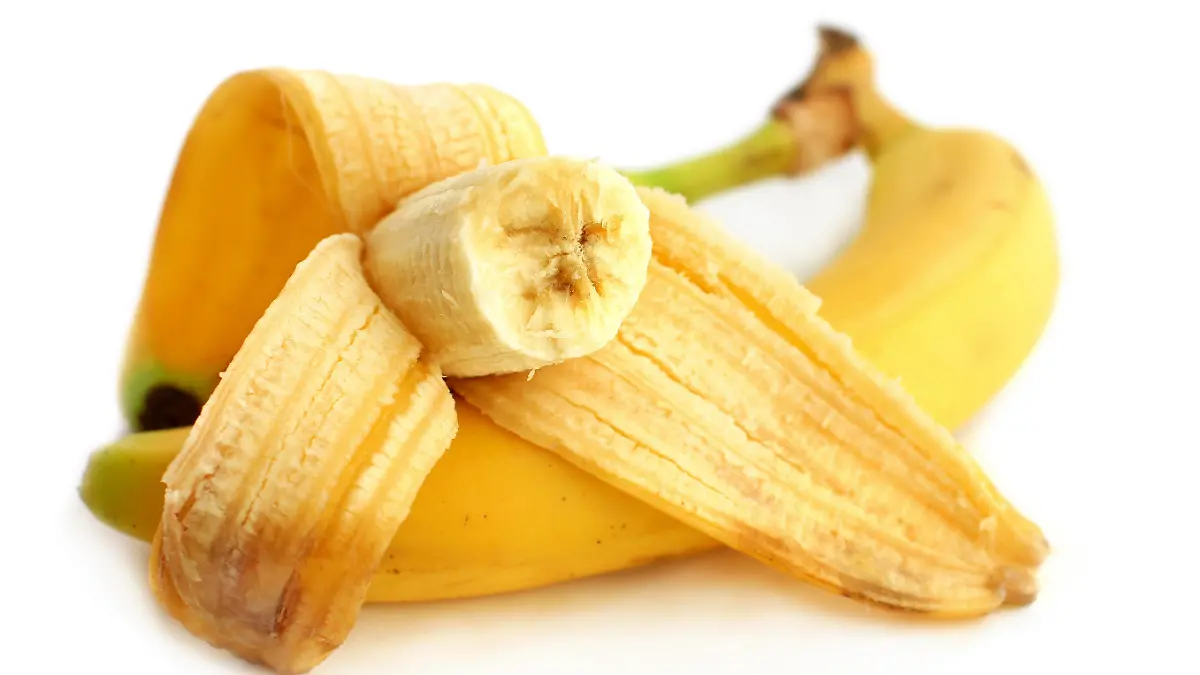 Half-eaten banana and whole banana