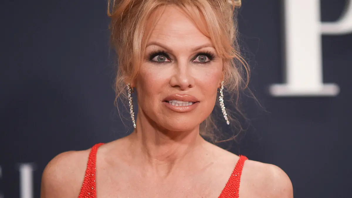 Pamela Anderson arrives at the world premiere of "Pamela, a love story" on Monday, Jan. 30, 2023, at the Tudum Theater in Los Angeles. (Photo by Richard Shotwell/Invision/AP)