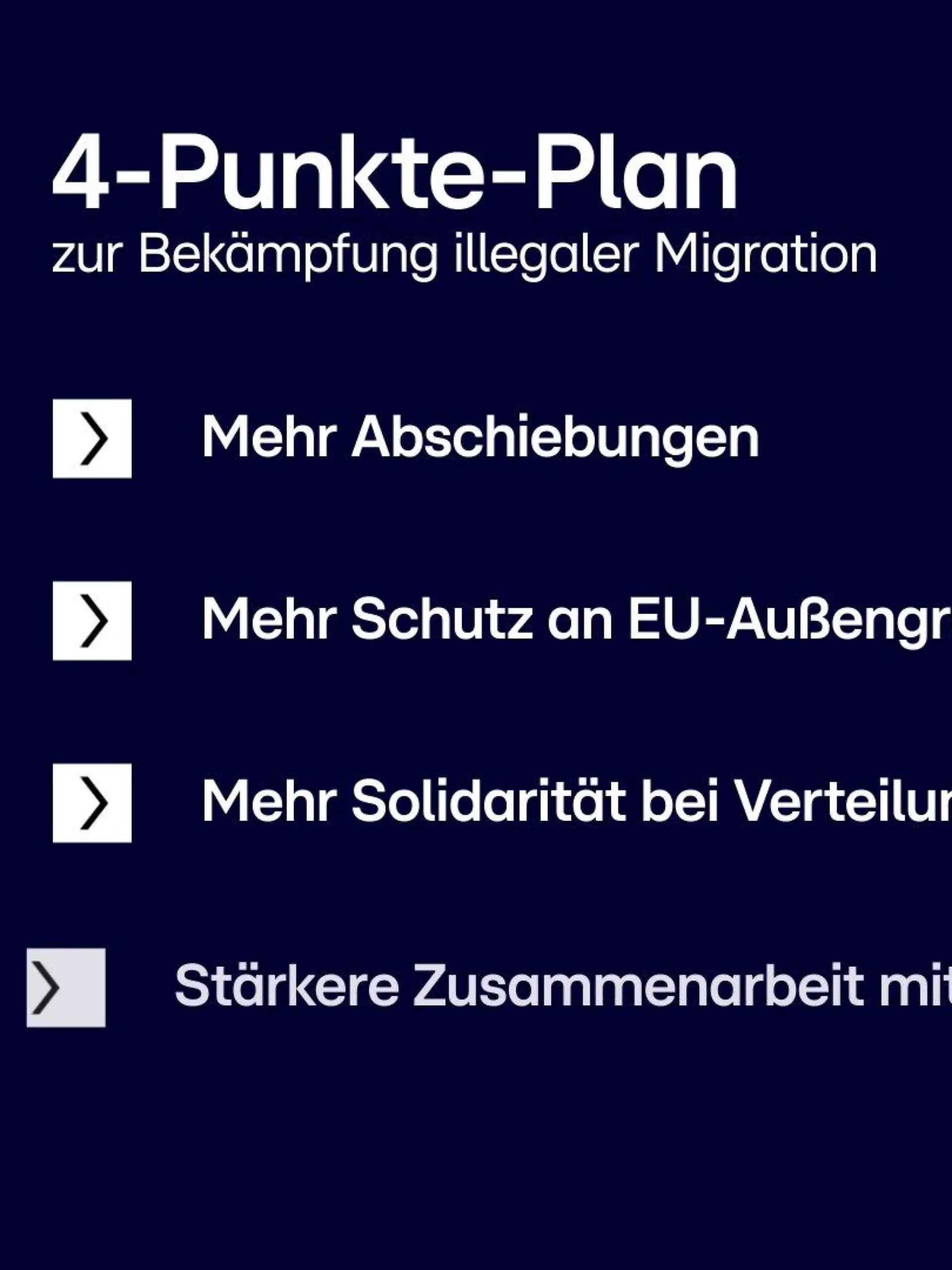 Ein Vier-Punkte-Plan der EU zum Thema Migration