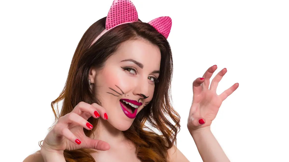 Einfaches Katzen-Kostüm an Karneval.
