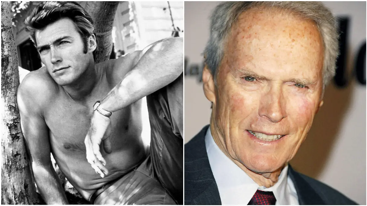 Clint Eastwood im Jahr 1955 / Clint Eastwood im Jahr 2020.