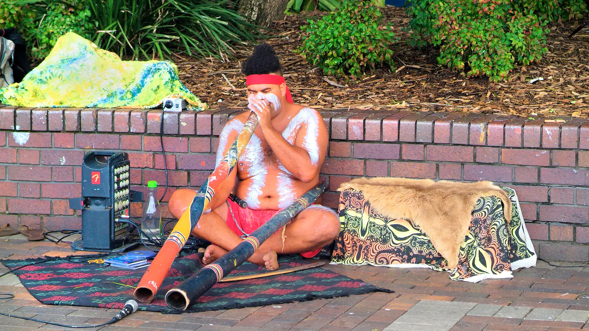 Ein Aborigine in Sydney, Australien.