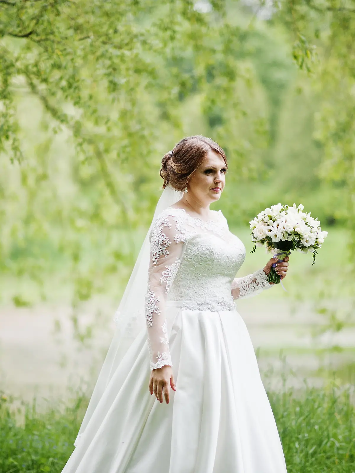 Frau im Brautkleid