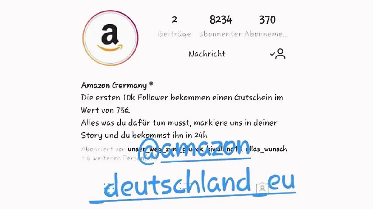 Auf Instagram werden Fake-Gutscheine von Amazon gepostet