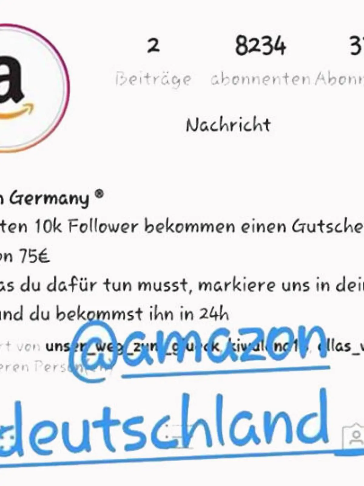 Auf Instagram werden Fake-Gutscheine von Amazon gepostet