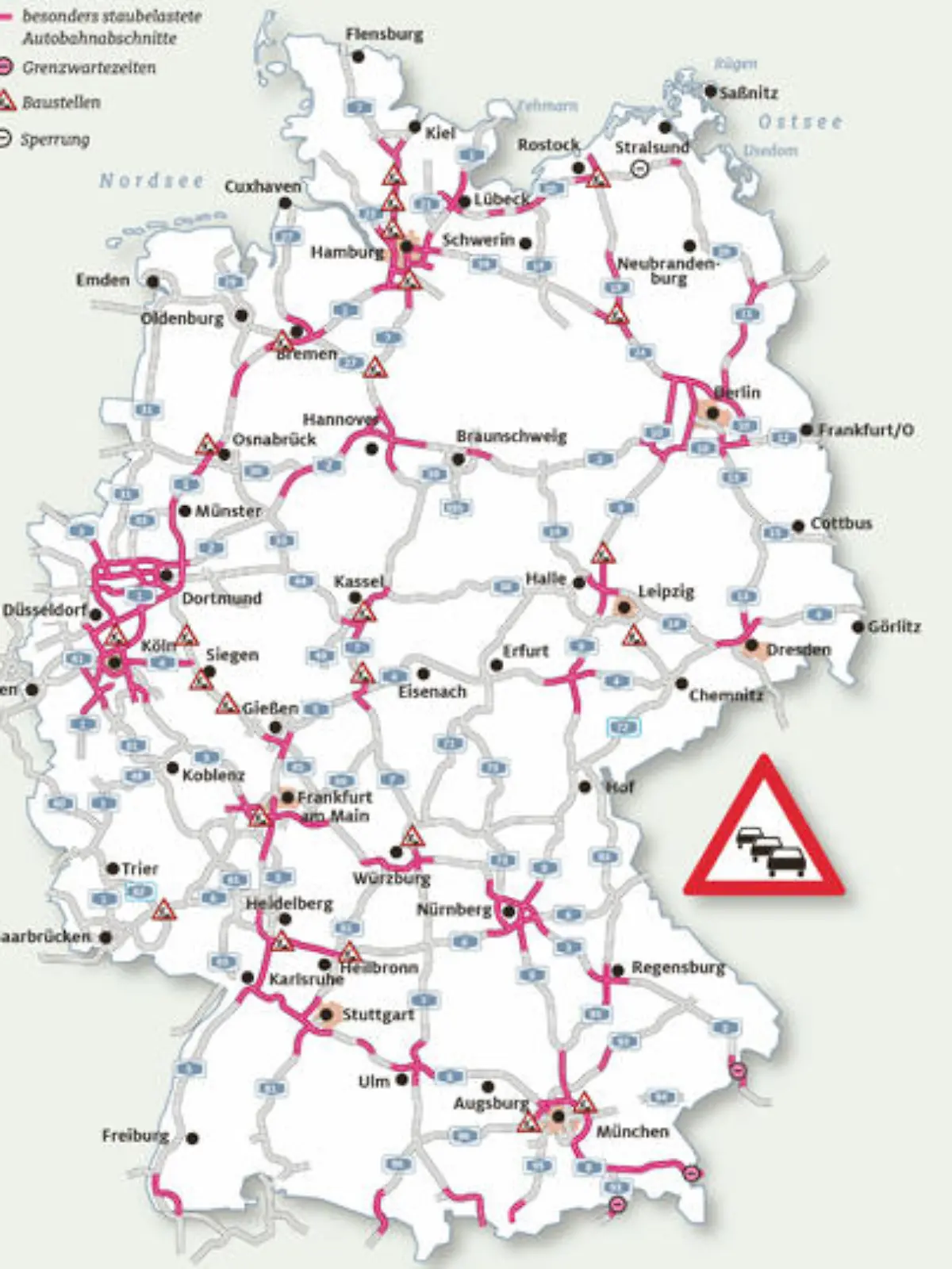 In den Osterferien wird es eng auf den deutschen Straßen.