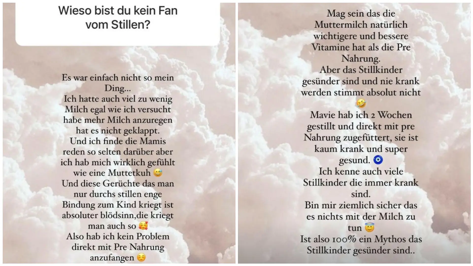 Cheyenne teilt ihre Meinung zum Stillen.