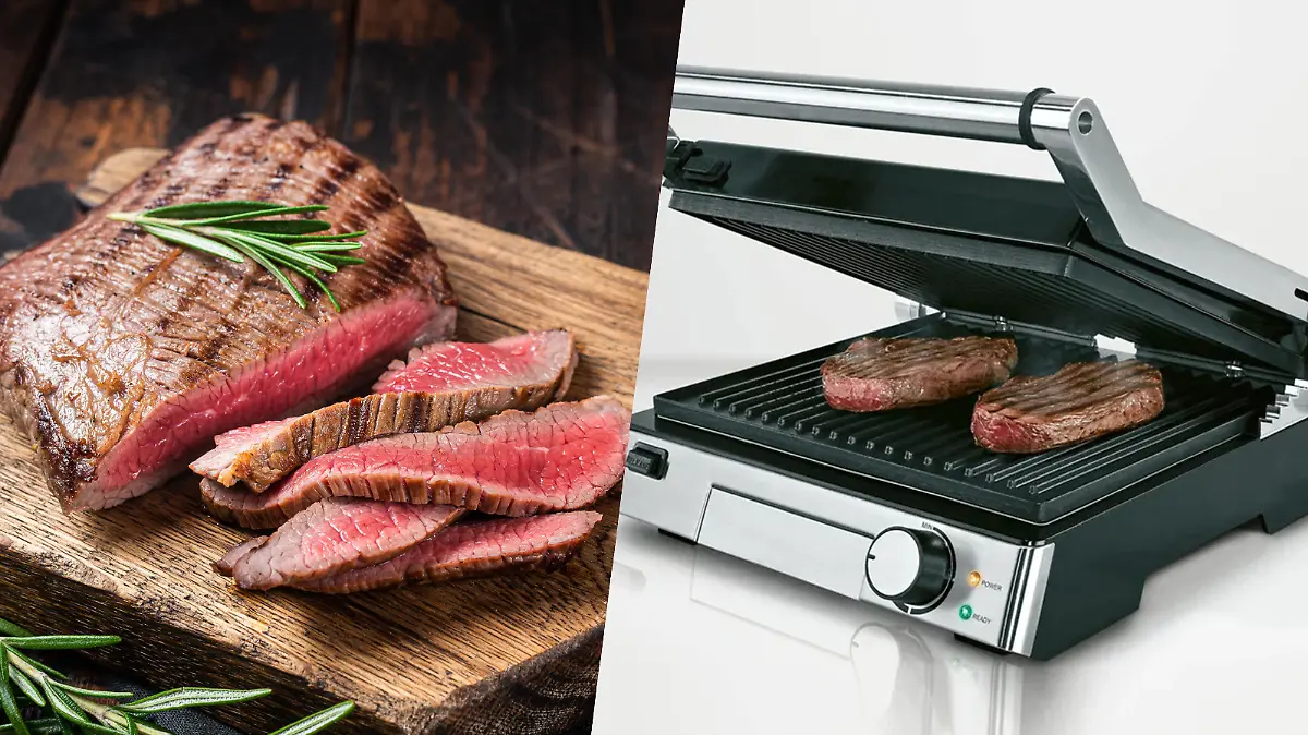 Kontaktgrill von Silvercrest bei Lidl für Steak.