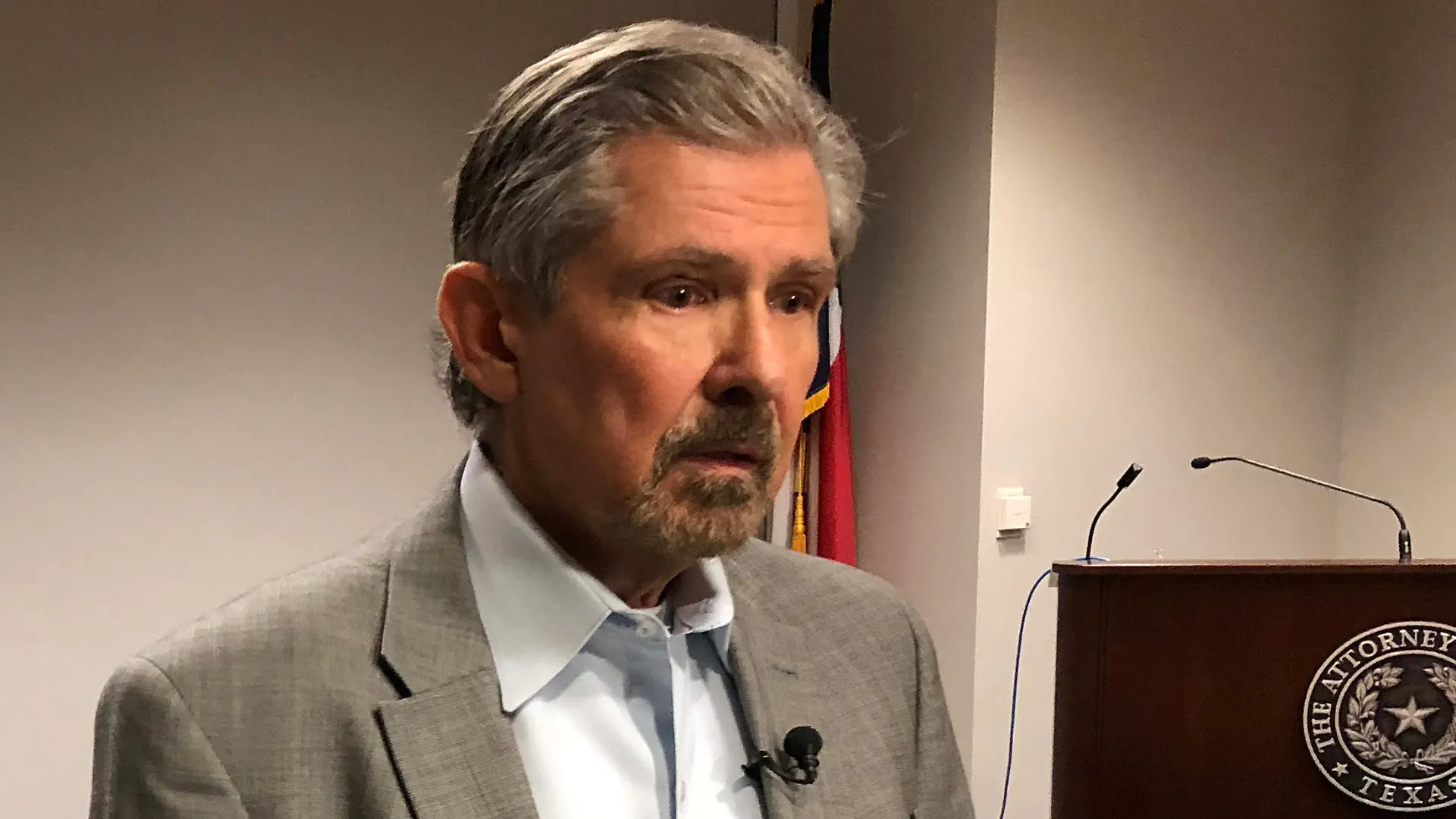 Kent Whitaker speaks to reporters after asking the chairman of the Texas Board of Pardons and Paroles to spare the life of his son Thomas Whitaker, a deathrow inmate who is set the be executed on February 22, in Austin, Texas, U.S., February 12, 2018. Picture taken on February 12, 2018. REUTERS/Jon Herskovitz
