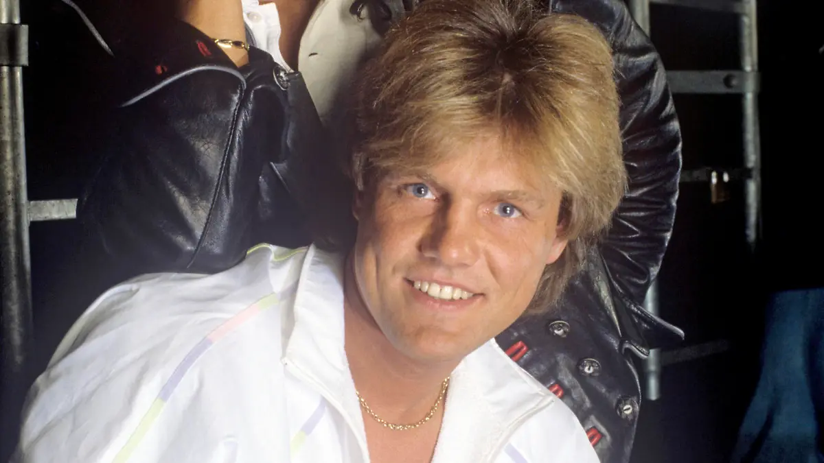 Modern Talking (o-u): Thomas Anders, Dieter Bohlen on 29.04.1985 in Hamburg.