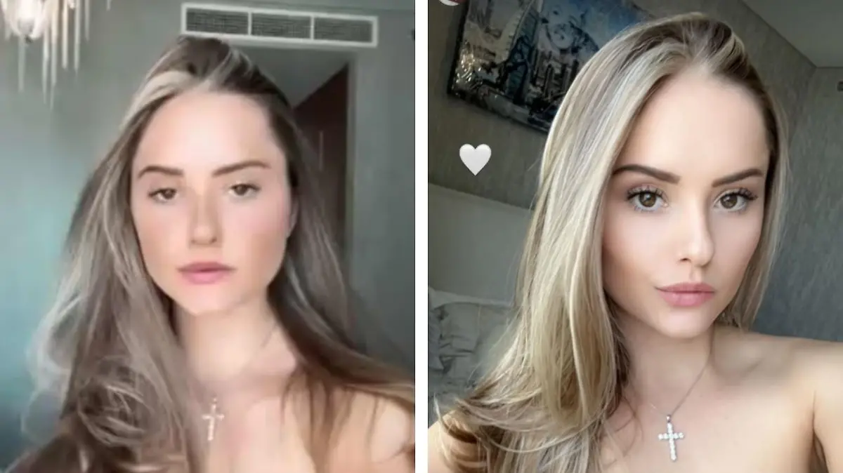 Davina Geiss mit blonden Strähnchen