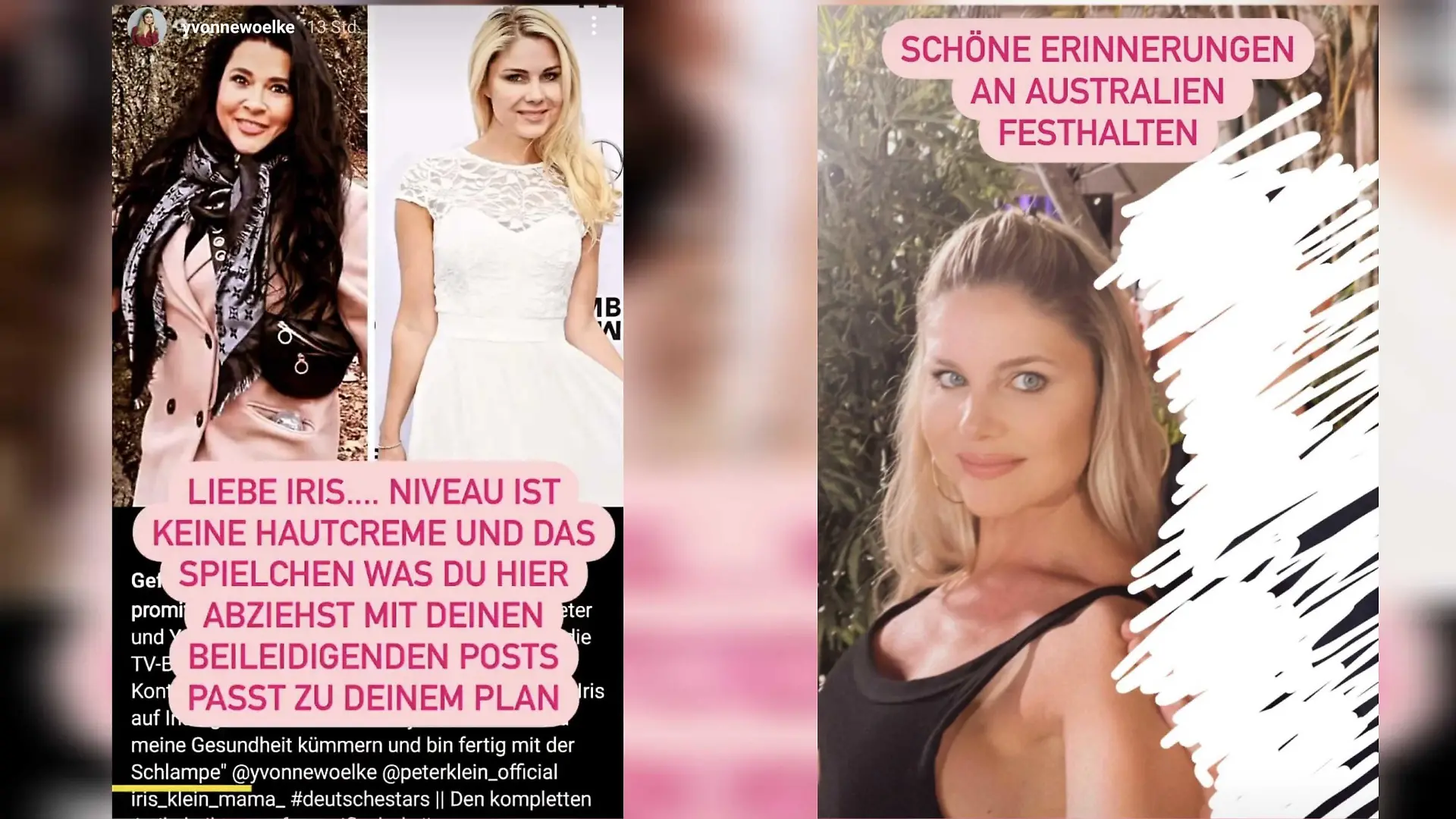 Yvonne Woelke legt bei Instagram gegen Iris Klein nach