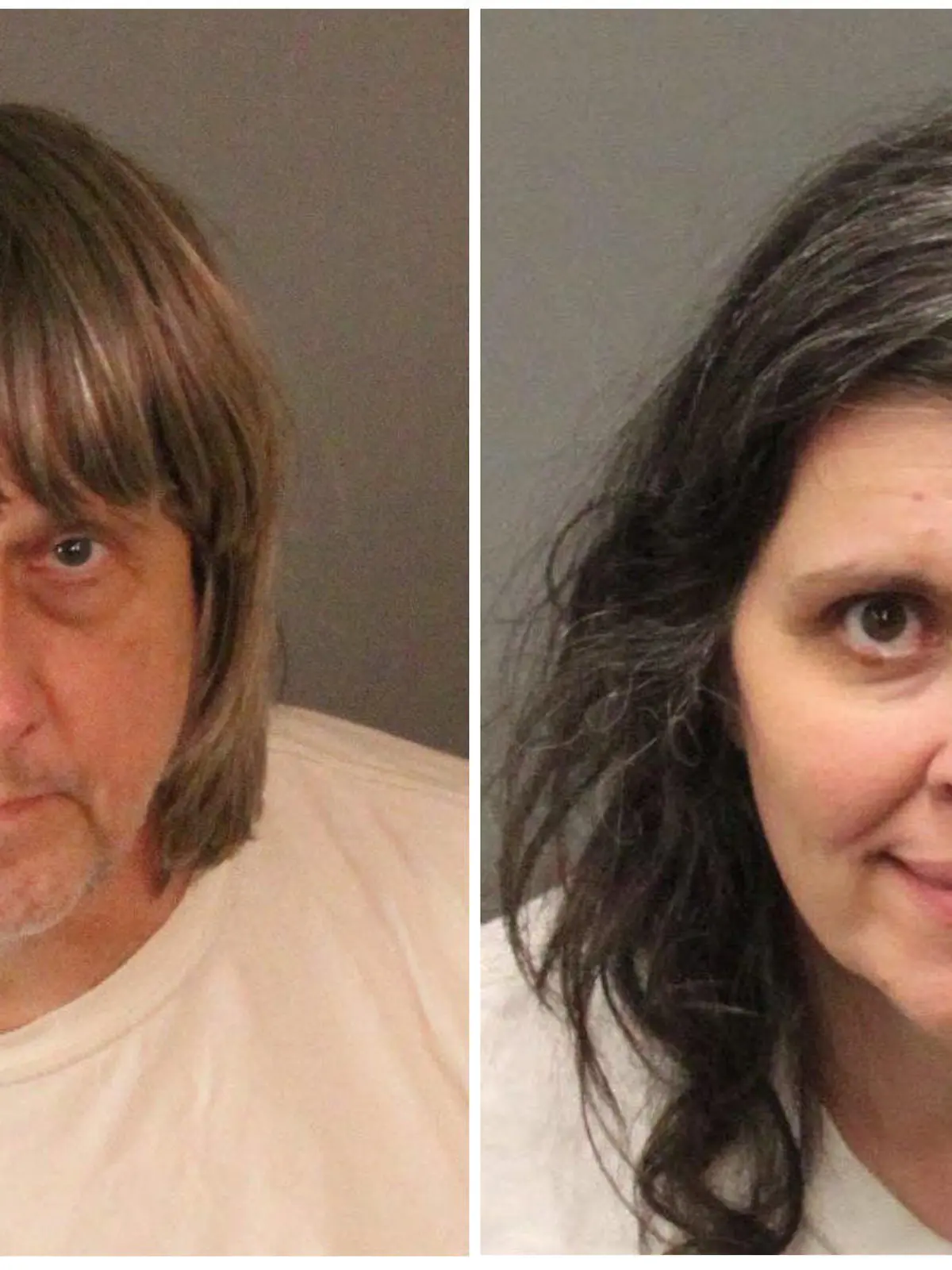 A combination photo of David Allen Turpin (L) and Louise Ann Turpin as they appear in booking photos provided by the Riverside County Sheriff's Department in Riverside County, California, U.S., January 15, 2018.   Riverside County Sheriff's Department/Handout via REUTERS   ATTENTION EDITORS - THIS IMAGE WAS PROVIDED BY A THIRD PARTY.   THIS PICTURE WAS PROCESSED BY REUTERS TO ENHANCE QUALITY. AN UNPROCESSED VERSION HAS BEEN PROVIDED SEPARATELY