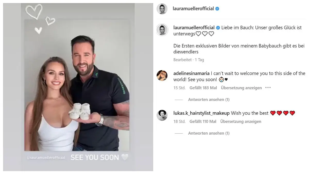 Adeline Norberg, die Tochter von Michael Wendler, scheint sich auf ihr Geschwisterchen zu freuen.