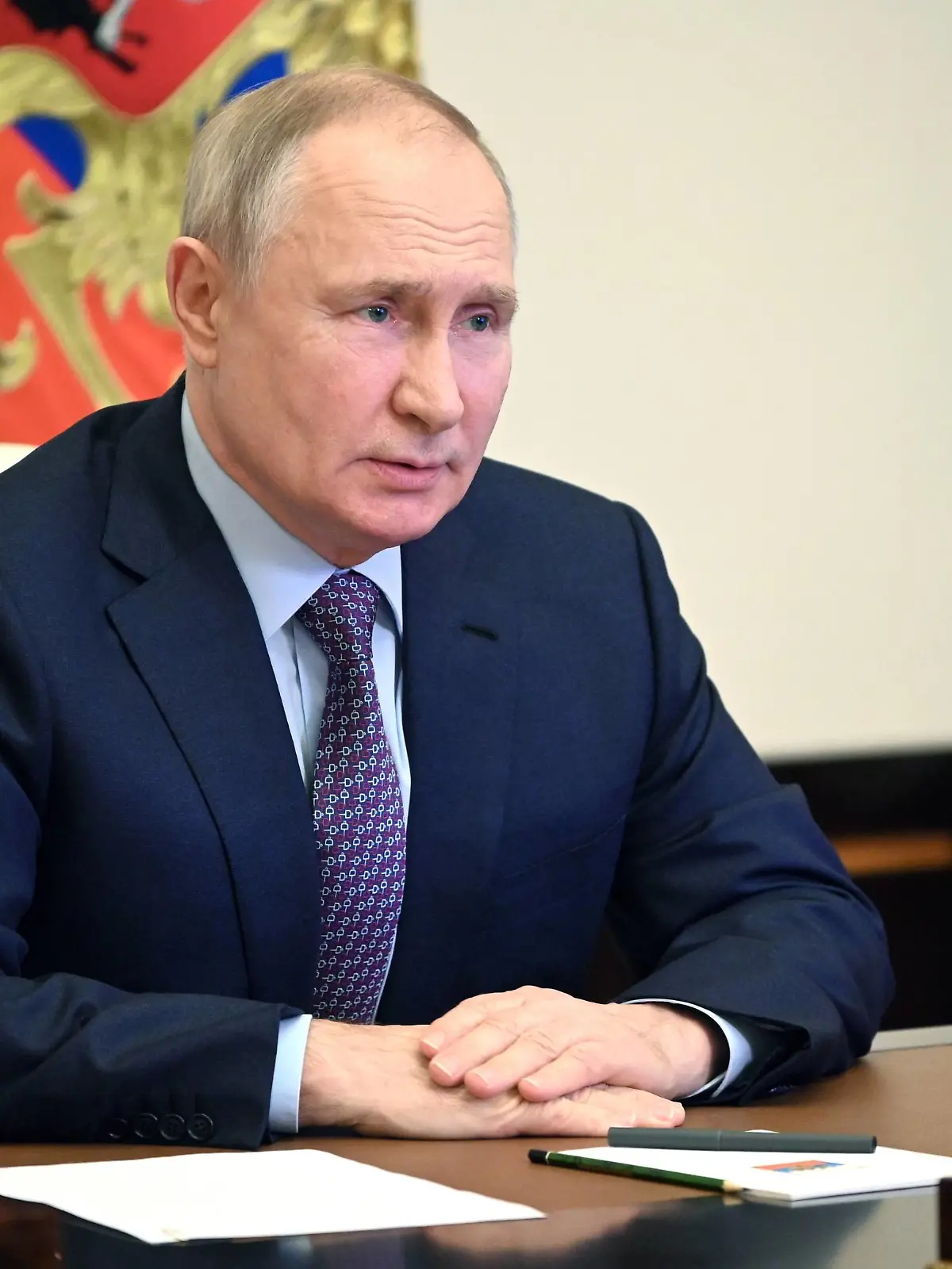 Russia Putin Security Council 8364686 03.02.2023 Russian President Vladimir Putin chairs a meeting with members of the Security Council via a video conference at the Novo-Ogaryovo state residence, outside Moscow, Russia. Pavel Byrkin / Sputnik Novo-Ogaryovo Moscow region Russia PUBLICATIONxINxGERxSUIxAUTxONLY Copyright: xPavelxByrkinx