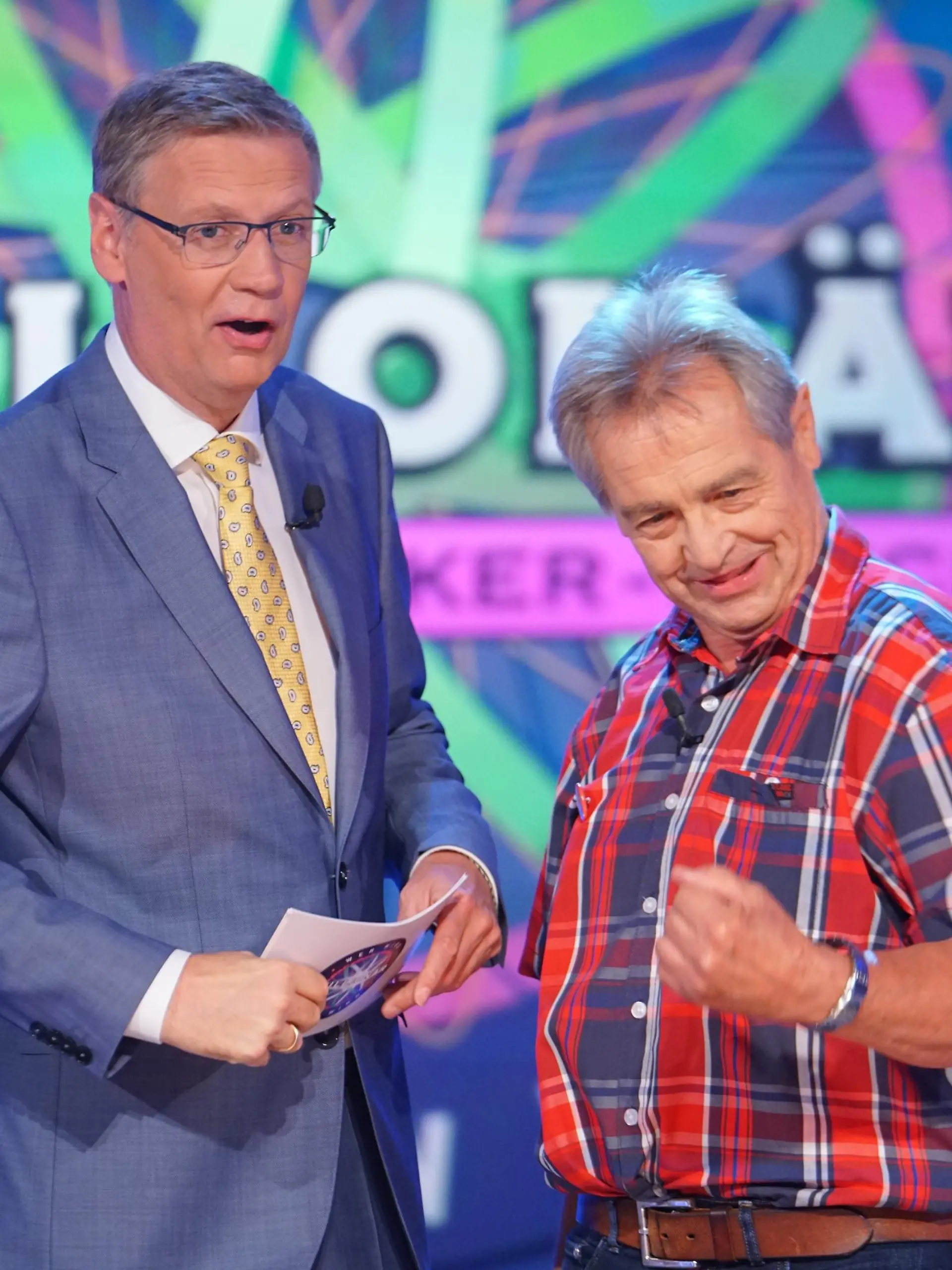 Achtung! Sperrfrist für alle Medien bis Mo., 21.08.2017, 22:15 Uhr!   Moderator Günther Jauch mit Heinrich Röhrl aus Moosburg