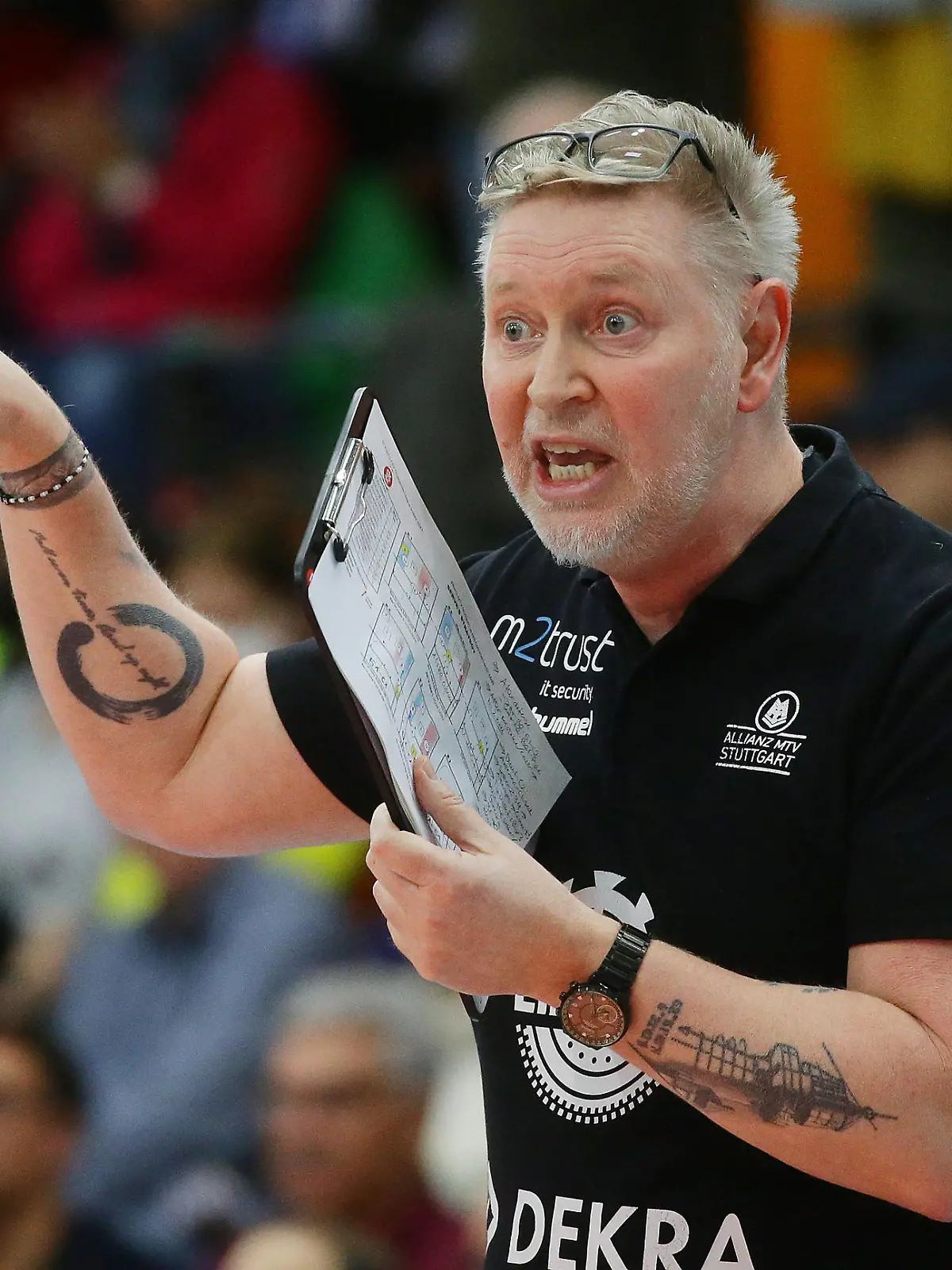 Stuttgart , CEV Champions League , Allianz MTV Stuttgart vs. LKS Commercecon Lodz , Trainer Tore Aleksandersen  Stgt  *** Stuttgart , CEV Champions League , Allianz MTV Stuttgart vs LKS Commercecon Lodz , Coach Tore Aleksandersen Stgt