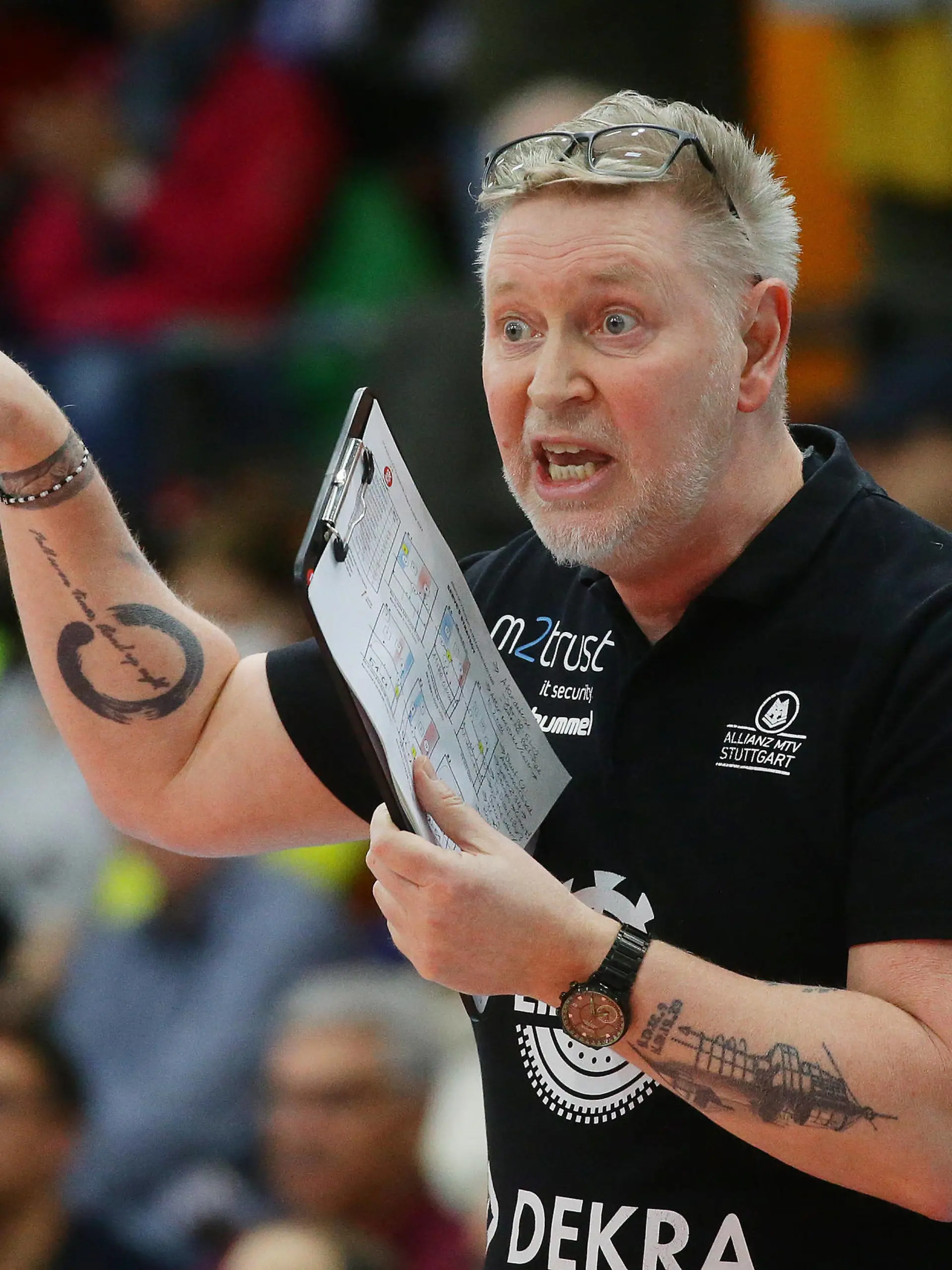 Stuttgart , CEV Champions League , Allianz MTV Stuttgart vs. LKS Commercecon Lodz , Trainer Tore Aleksandersen  Stgt  *** Stuttgart , CEV Champions League , Allianz MTV Stuttgart vs LKS Commercecon Lodz , Coach Tore Aleksandersen Stgt
