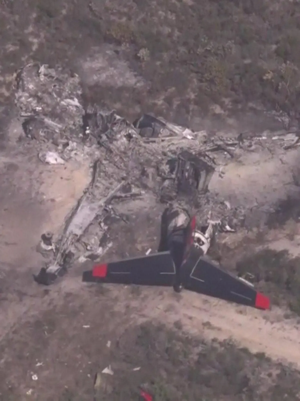 Die völlig zerstörte Boing 737 nach ihrem Absturz in Westaustralien.