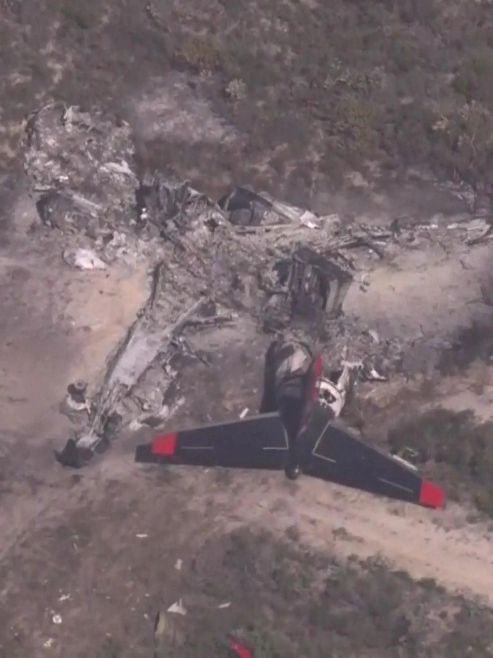 Die völlig zerstörte Boing 737 nach ihrem Absturz in Westaustralien.