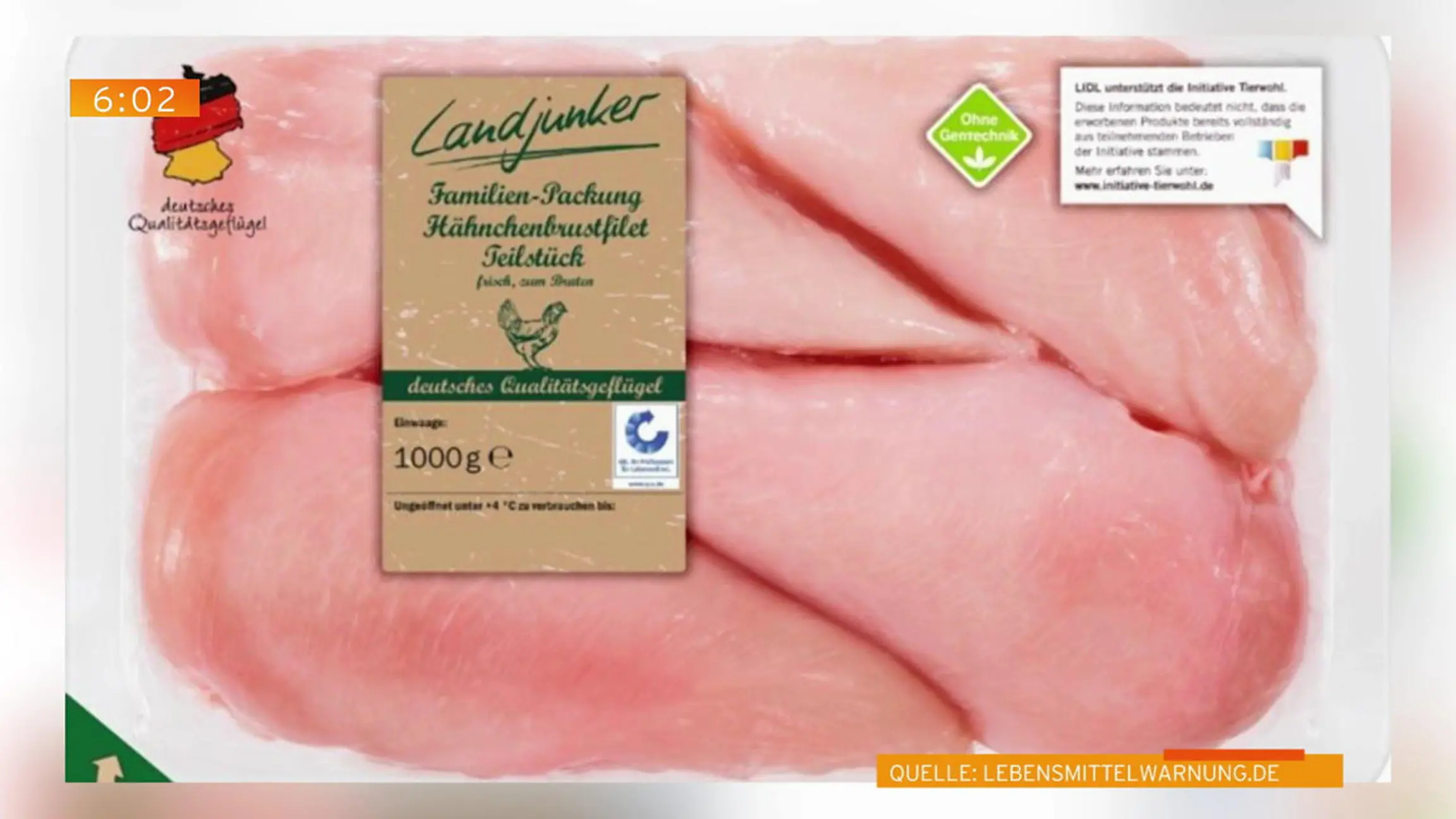 Lidl ruft 'Landjunker'-Hähnchenbrustfilets zurück Rückruf wegen Metallteilchen