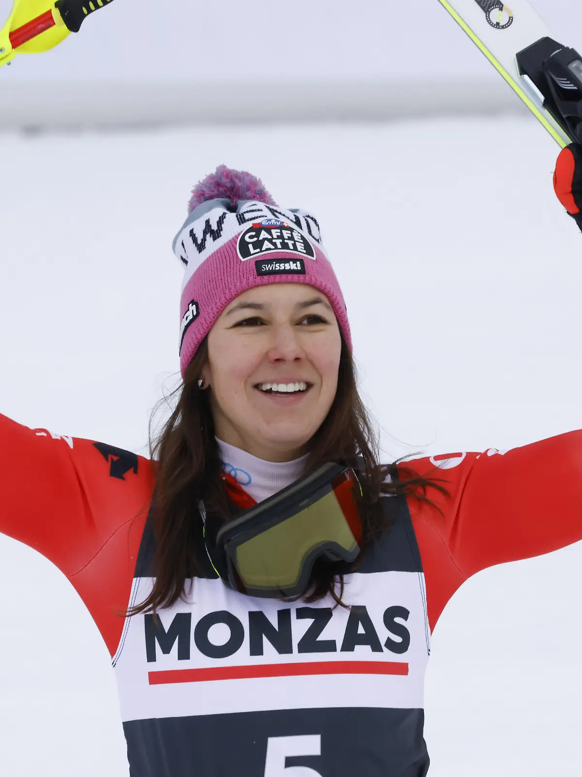 SPINDLERUV MLYN, CZECH REPUBLIC - JANUARY 28: Wendy Holdener of Team Switzerland takes 3rd place during the Audi FIS Alpine Ski World Cup Women's  Slalom on January 28, 2023 in Spindleruv Mlyn, Czech Republic. (Photo by Christophe Pallot/Agence Zoom/Getty Images)