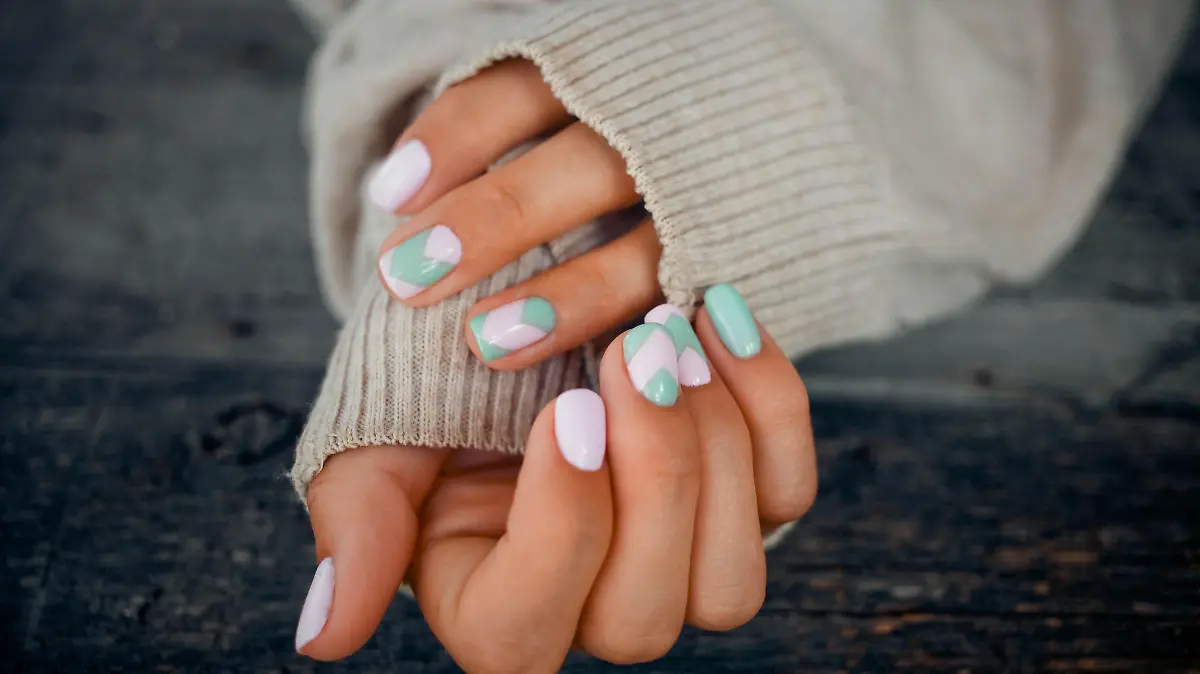 Female hands with beautiful gentle manicure