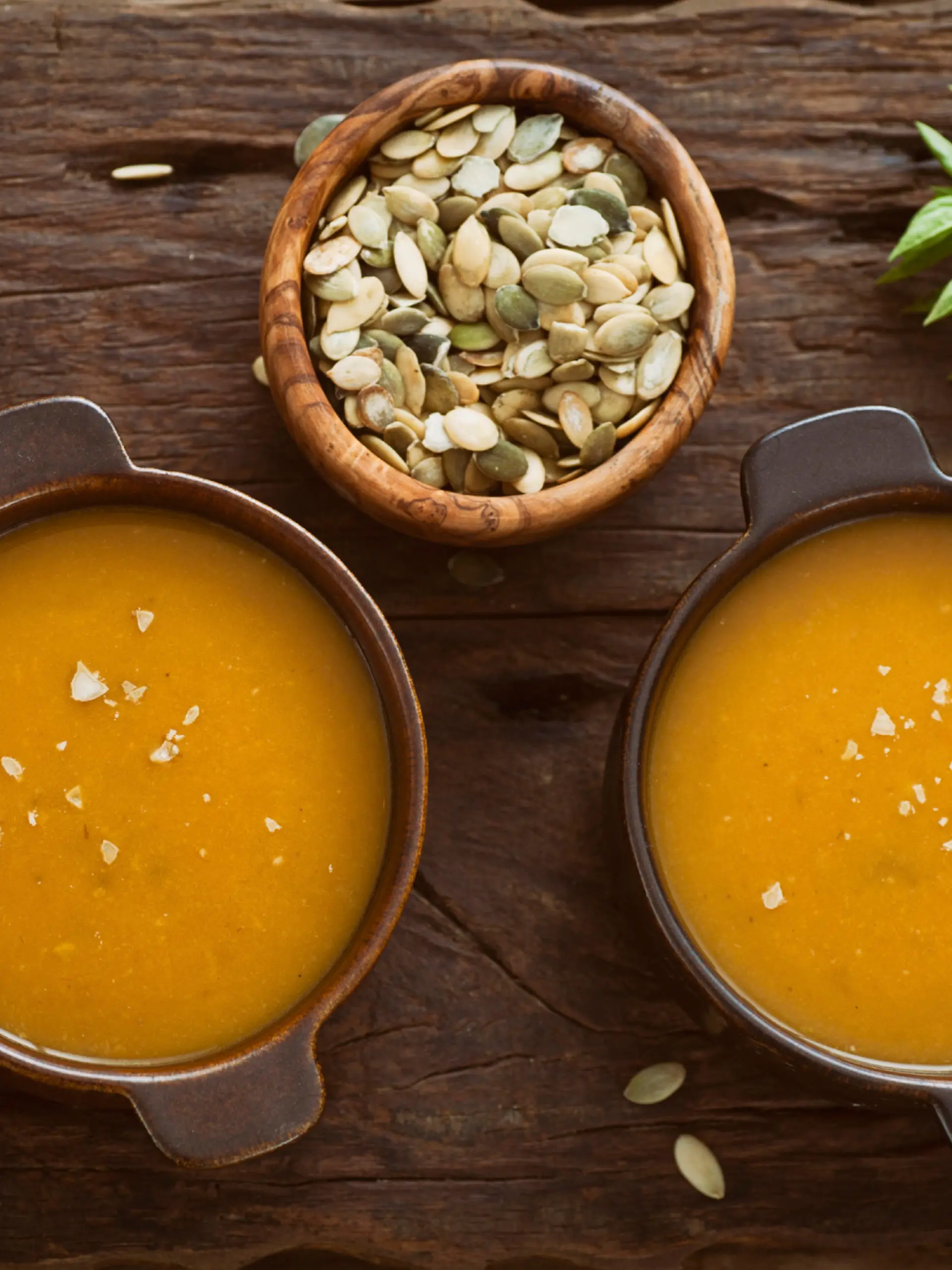 Pumpkin soup. Autumn dinner with healthy vegetable soup