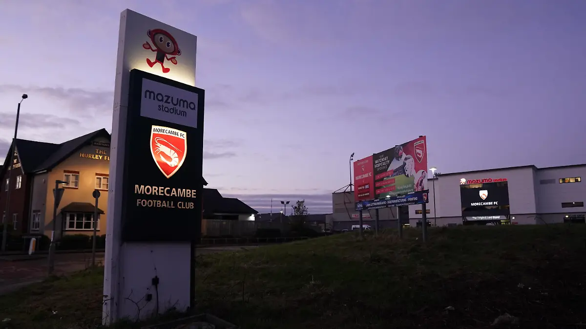 Football Grounds Feature. A general view of Morecambe FCs ground, the Mozuma Stadium. URN:57113810