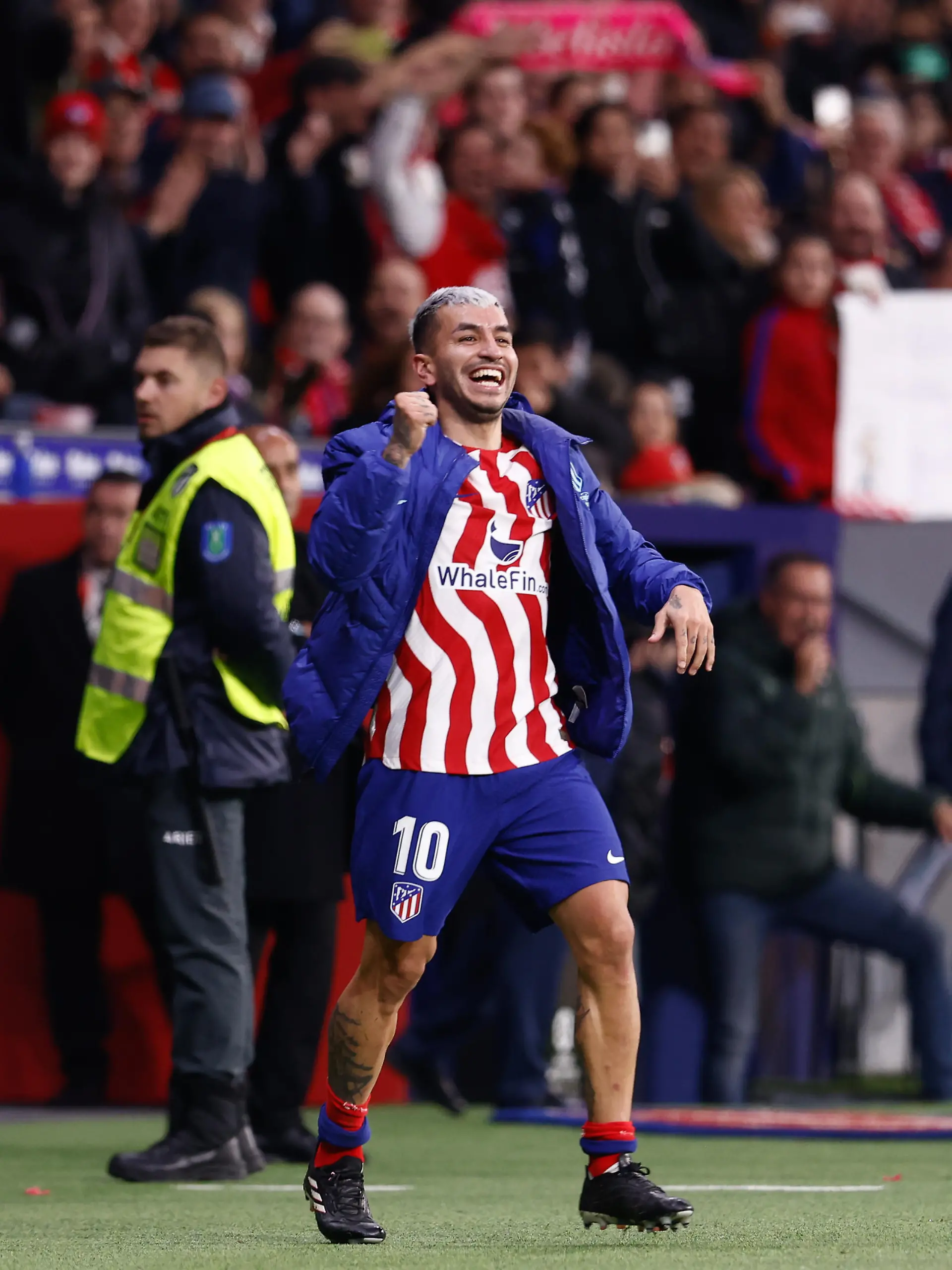 February 4, 2023, MADRID, MADRID, SPAIN: Angel Correa of Atletico de Madrid celebrates a goal Angel Correa of Atletico de Madrid celebrates a goal during the spanish league, La Liga Santnader, football match played between Atletico de Madrid and Getafe CF at Civitas Metropolitano stadium on February 04, 2023, in Madrid, Spain. (Credit Image: © Oscar J. Barroso/AFP7 via ZUMA Press Wire) / action press