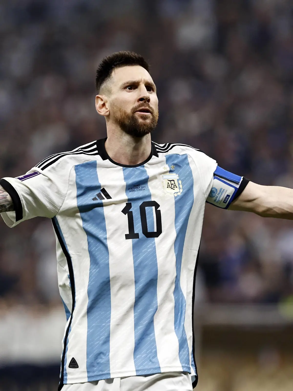  AL DAAYEN - lr Lionel Messi of Argentina during the FIFA World Cup, WM, Weltmeisterschaft, Fussball Qatar 2022 final match between Argentina and France at Lusail Stadium on December 18, 2022 in Al Daayen, Qatar. AP Dutch Height MAURICE OF STONE FIFA World Cup Qatar 2022 2022 xVIxANPxSportx/xMauricexvanxSteenxWKxIVx *** AL DAAYEN lr Lionel Messi of Argentina during the FIFA World Cup Qatar 2022 final match between Argentina and France at Lusail Stadium on December 18, 2022 in Al Daayen, Qatar AP Dutch Height MAURICE OF STONE FIFA World Cup Qatar 2022 2022 xVIxANPxSportx xMauricexvanxSteenxWKxIVx 459608934 originalFilename: 459608934.jpg