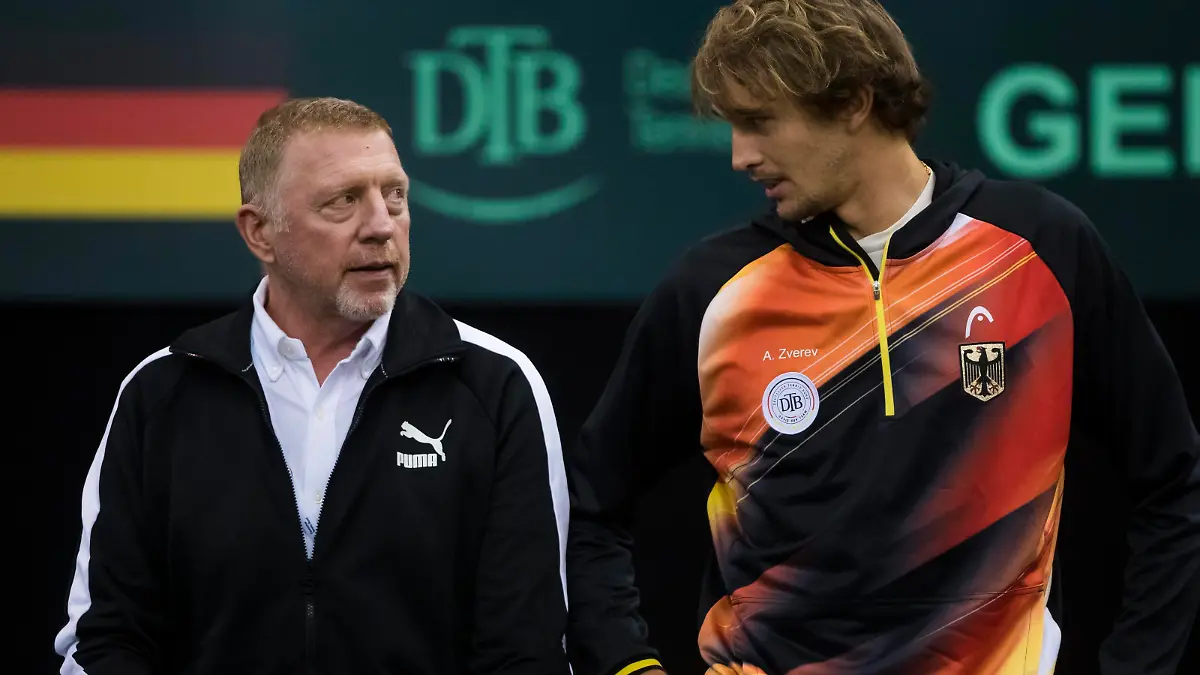 Boris Becker  Team Deutschland und Alexander Zverev Deutschland, Deutschland vs Schweiz, Tennis, Davis Cup by Raketen Qualifiers 2023, 04.02.2023 DFB regulations prohibit any use of photographs as image sequences and/or quasi-video. Deutschland vs Schweiz, Tennis, Davis Cup by Raketen Qualifiers 2023, 04.02.2023 *** Boris Becker Team Germany and Alexander Zverev Germany , Germany vs Switzerland, Tennis, Davis Cup by Raketen Qualifiers 2023, 04 02 2023 DFB regulations prohibit any use of photographs as image sequences and or quasi video Germany vs Switzerland, Tennis, Davis Cup by Raketen Qualifiers 2023, 04 02 2023 Copyright: xAlexanderxNeis/Eibner-Pressefotox