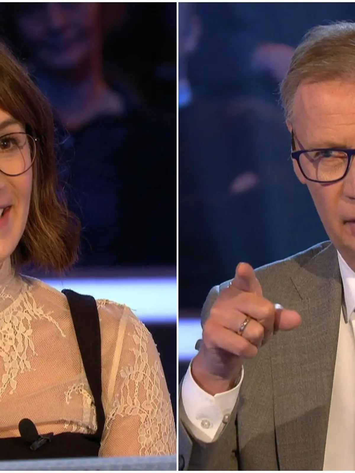 WWM-Kandidatin Anita Kavajin und Günther Jauch
