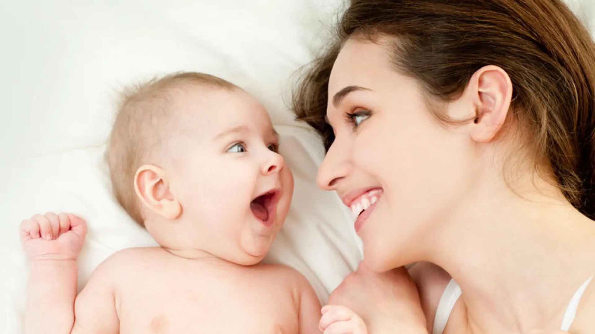 happy mother with baby