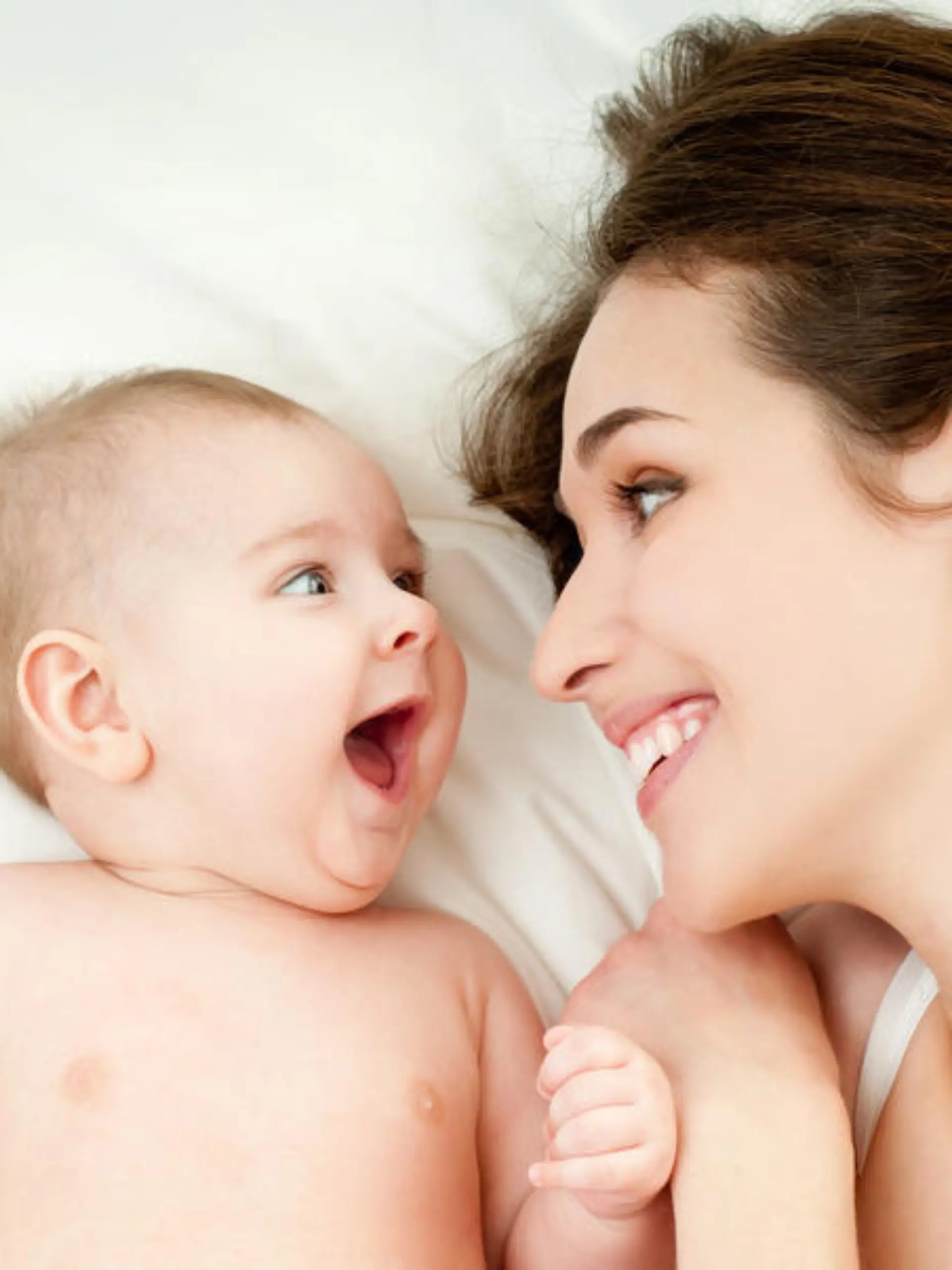 happy mother with baby