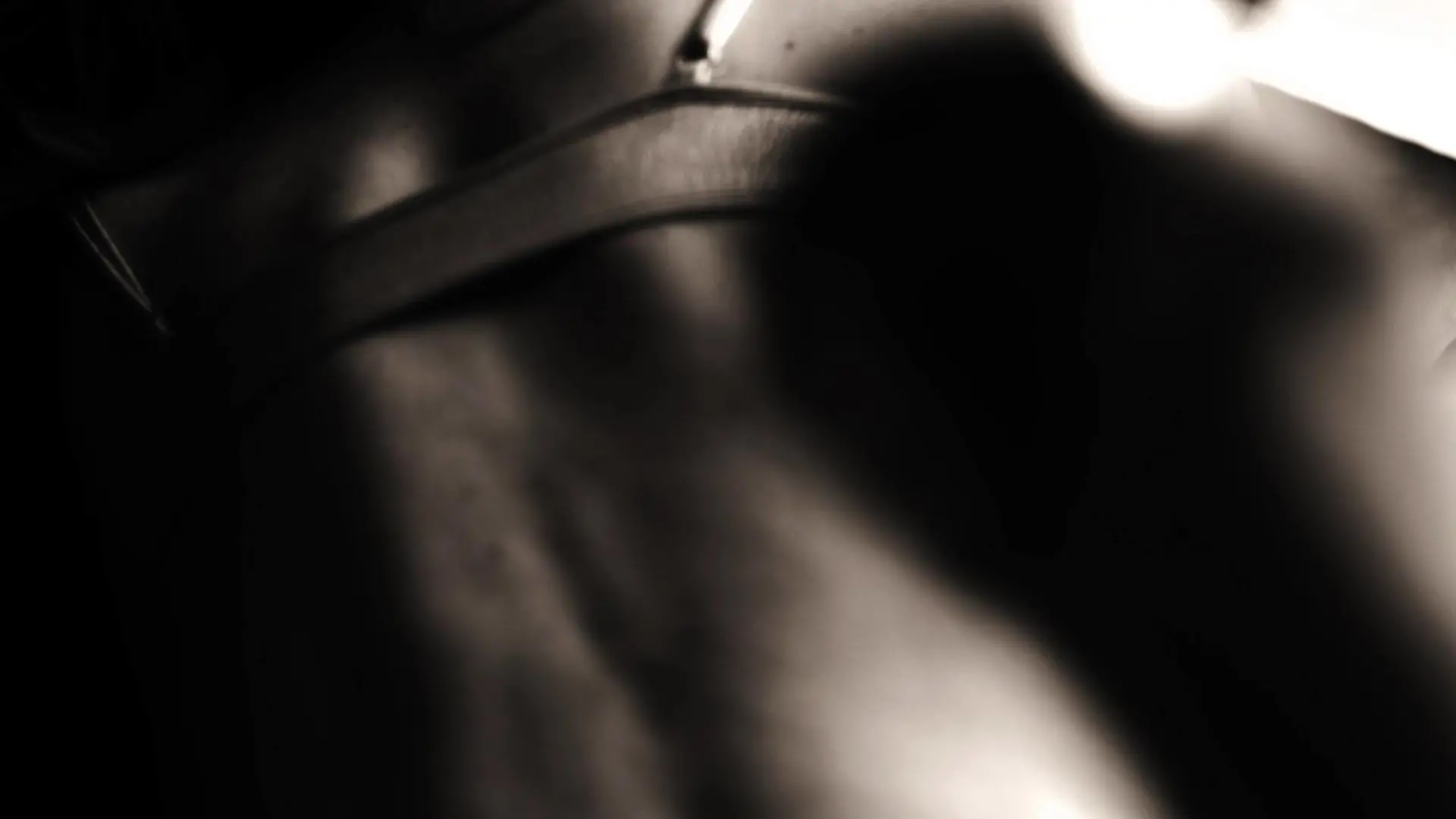 Rueckansicht junge Frau in Dessous, sepia | Back of a young woman in lingerie, sepia tone