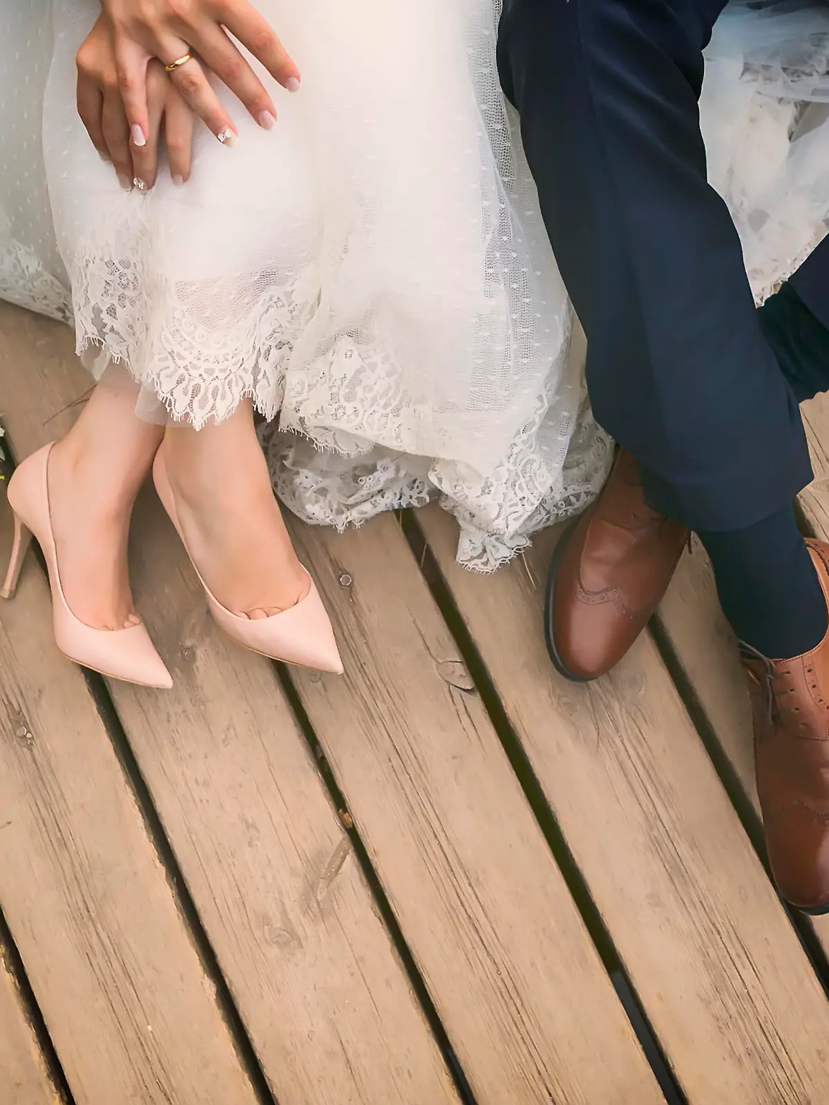 feet of bride and groom, wedding shoes (soft focus). Cross processed image for vintage lookfeet of bride and groom, wedding shoes (soft focus). Cross processed image for vintage look