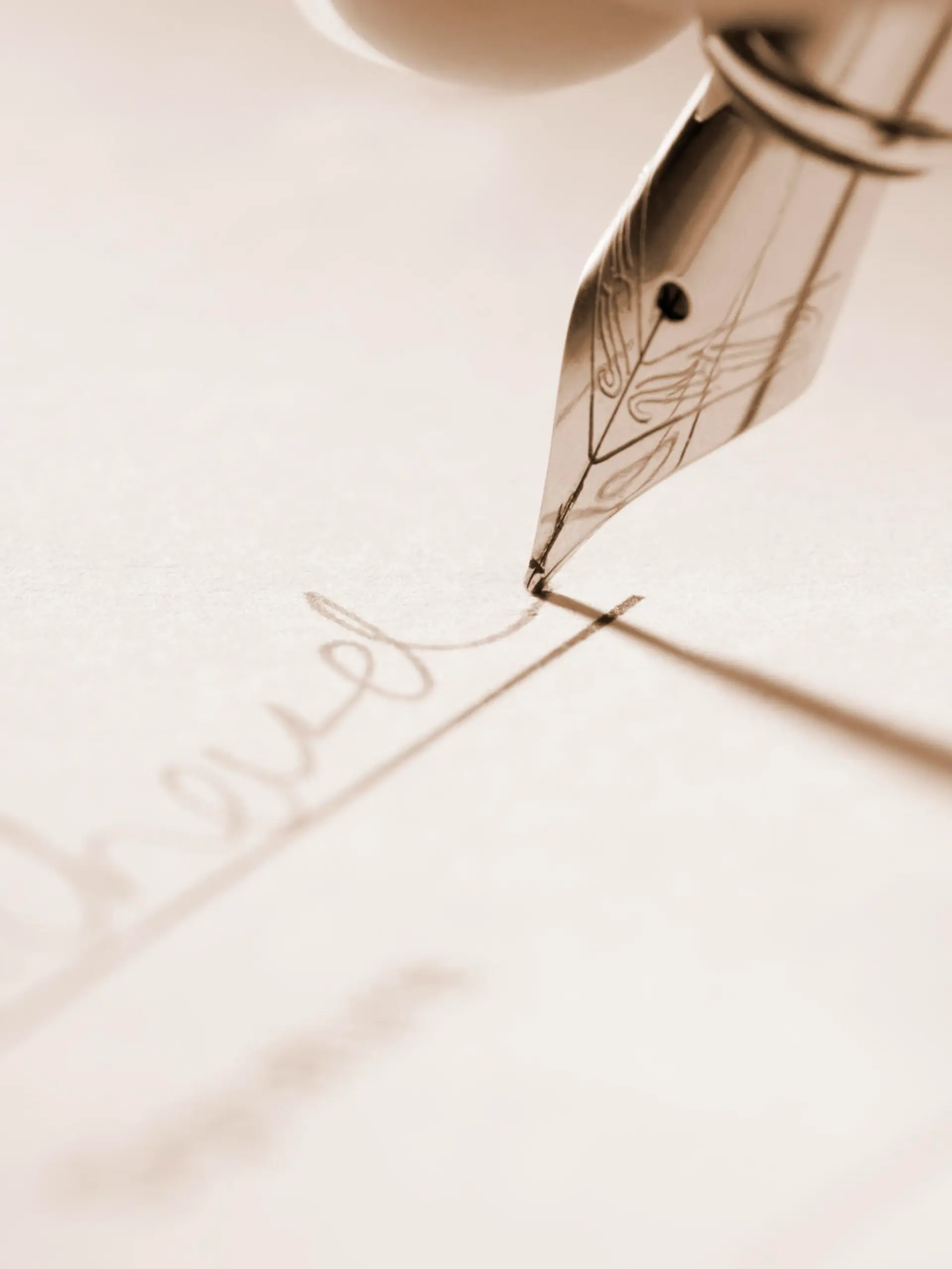 Hand signing documents with a Fountain Pen - The Signature is not real so does not require a release
