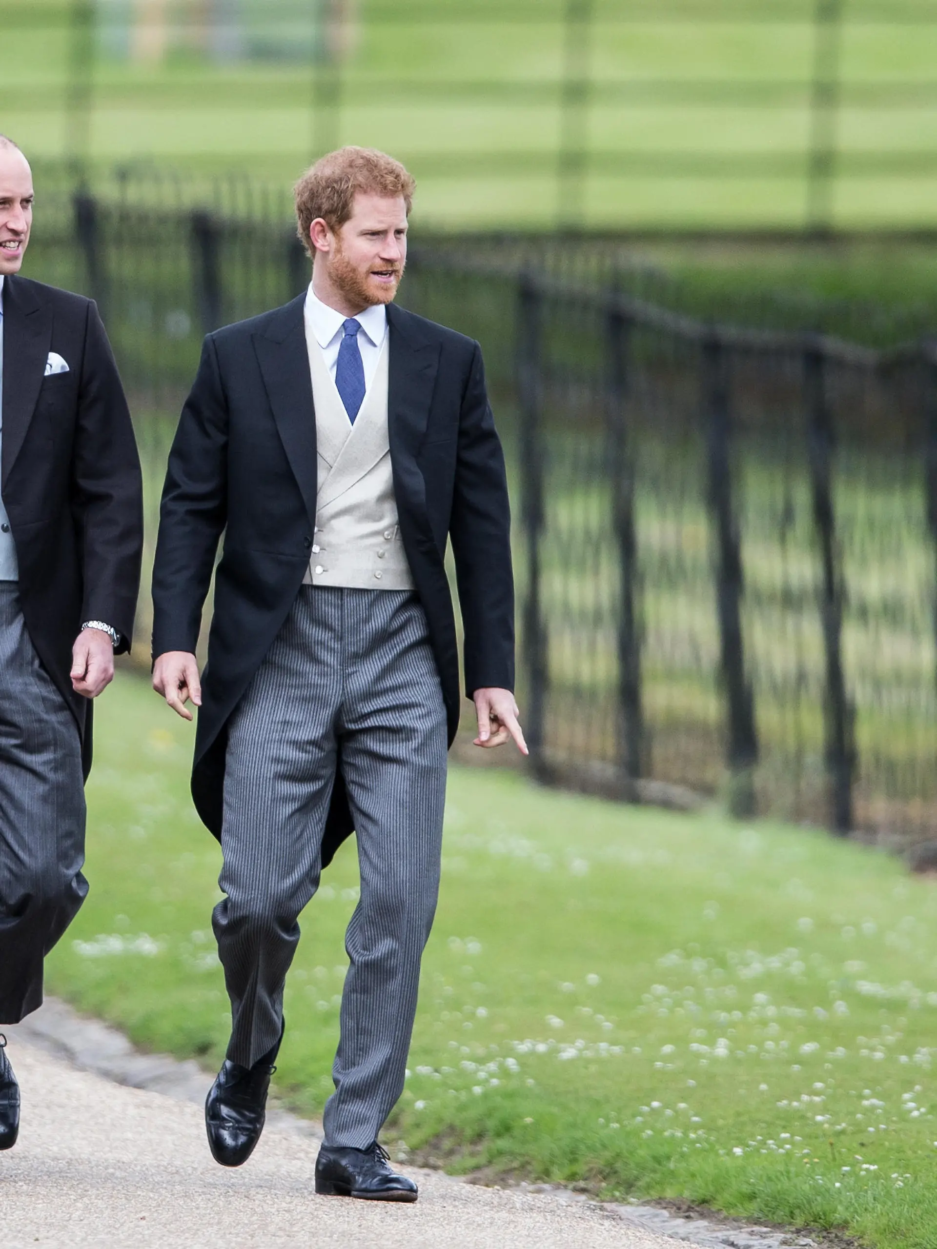 The wedding of Pippa Middleton and James Matthews at St. Mark's Church, Englefield. Attended by Catherine Middleton, Prince William, Prince George and Princess Charlotte.

Featuring: Prince William, Prince Harry
Where: Englefield, United Kingdom
When: 20 May 2017
Credit: WENN.com